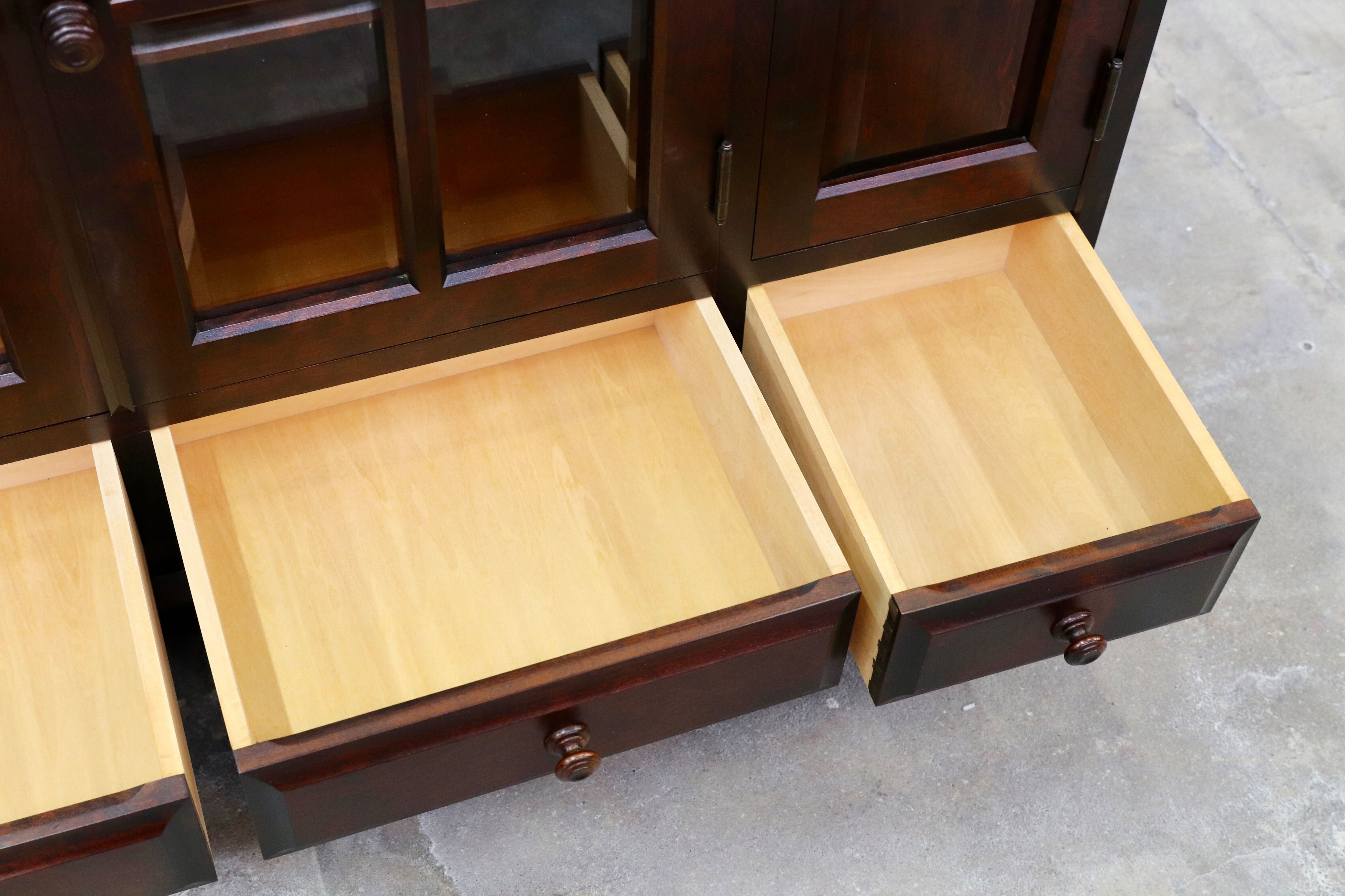 GMIS285○北海道民芸家具 樺材 サイドボード リビングボード 収納家具 飛騨産業 和家具 和モダン レトロ