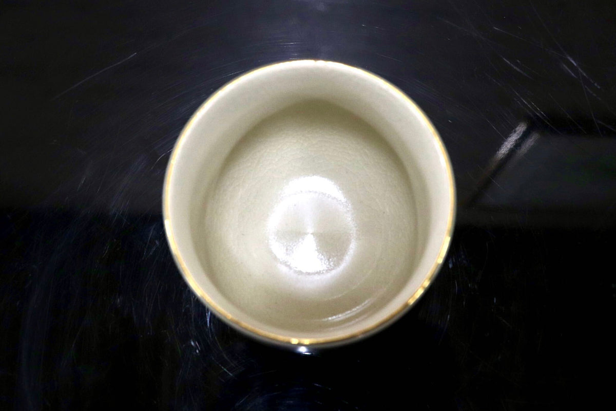GMJK374BG◯九谷焼 九谷庄三 煎茶碗 湯呑 汲出し茶碗 大猪口 ぐい呑み 小鉢 色絵湯呑 金襴手湯呑 和食器 陶器 在銘 伝統工芸 和モダン