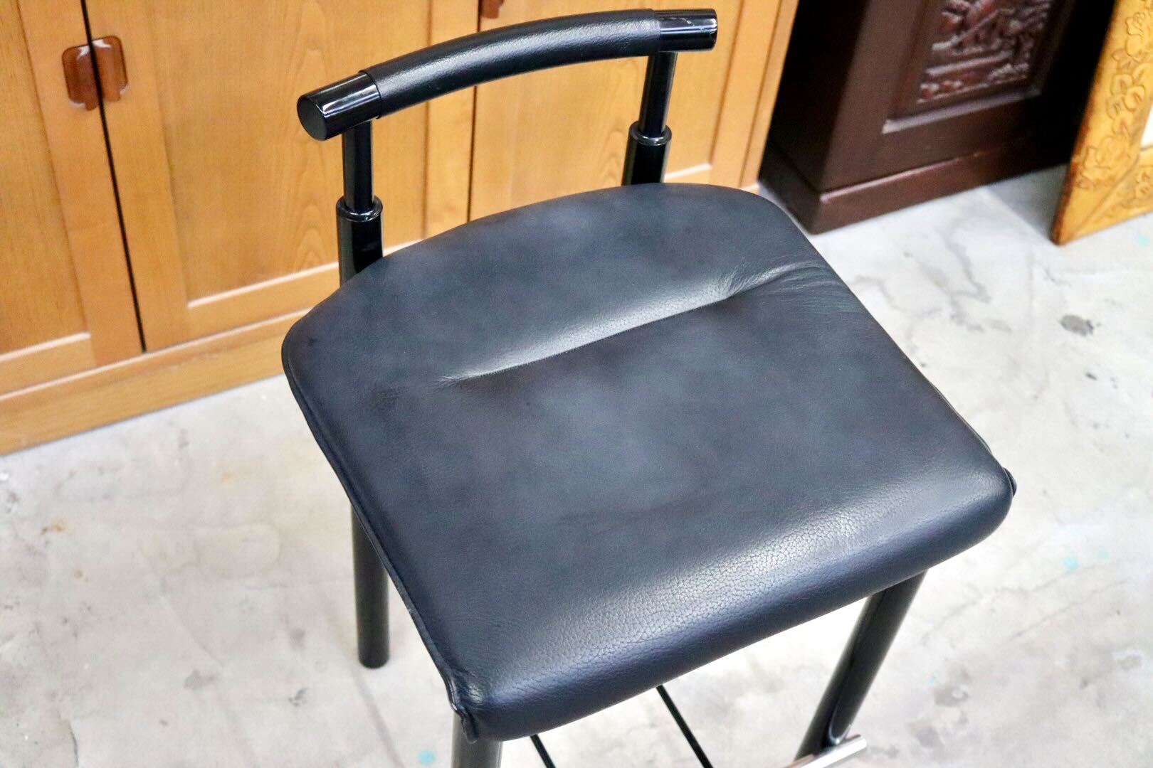 GMIS434C○モリシゲ / MORISHIGE カウンターチェア ハイチェア ハイスツール アームレスチェア 椅子 本革 天然木 漆 ブラック 国産家具