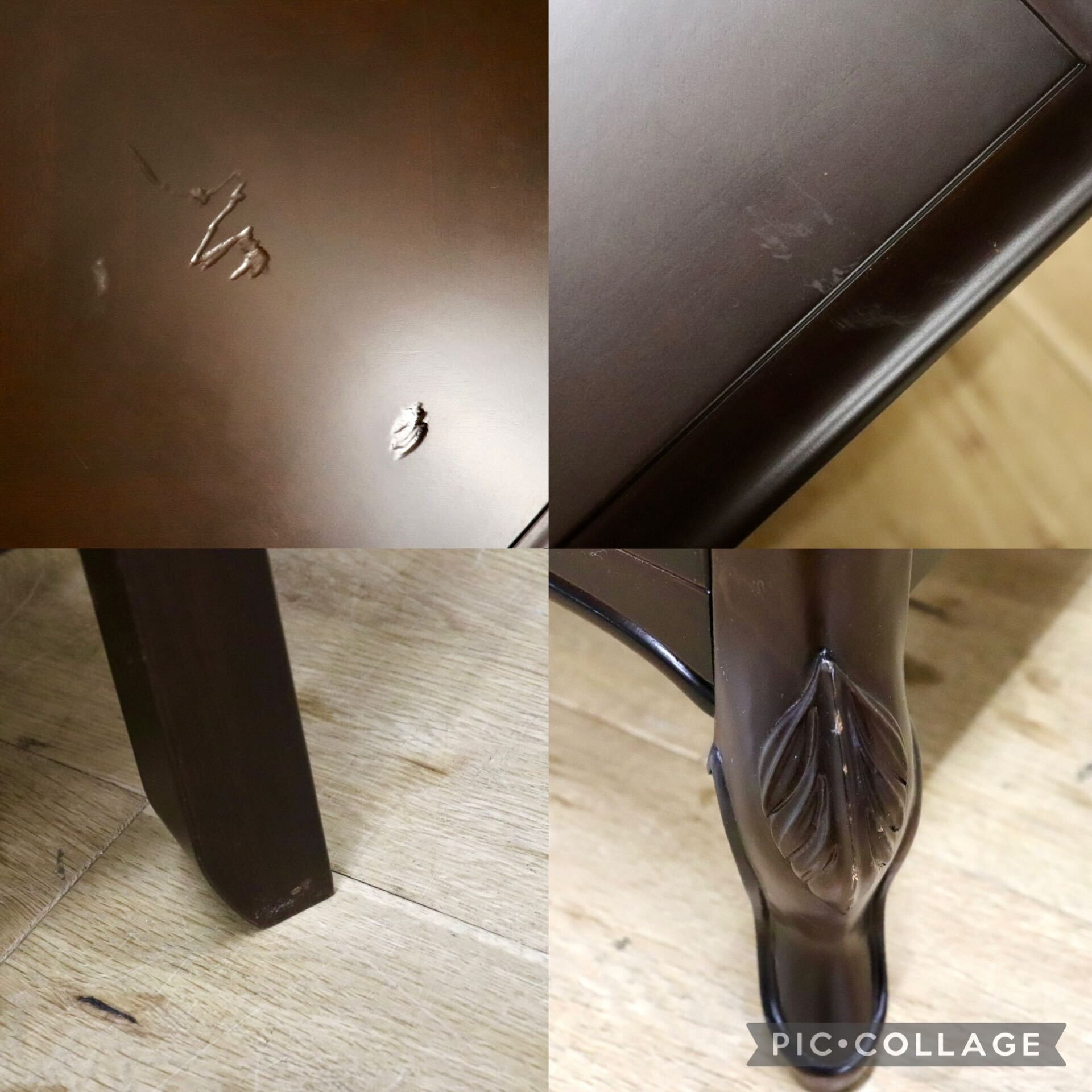 GMJS88○東海家具 / TOKAI KAGU キャビネット 飾り台 花台 電話台 収納家具 ナイトテーブル ベッドサイドテーブル 猫脚 ダークブラウン