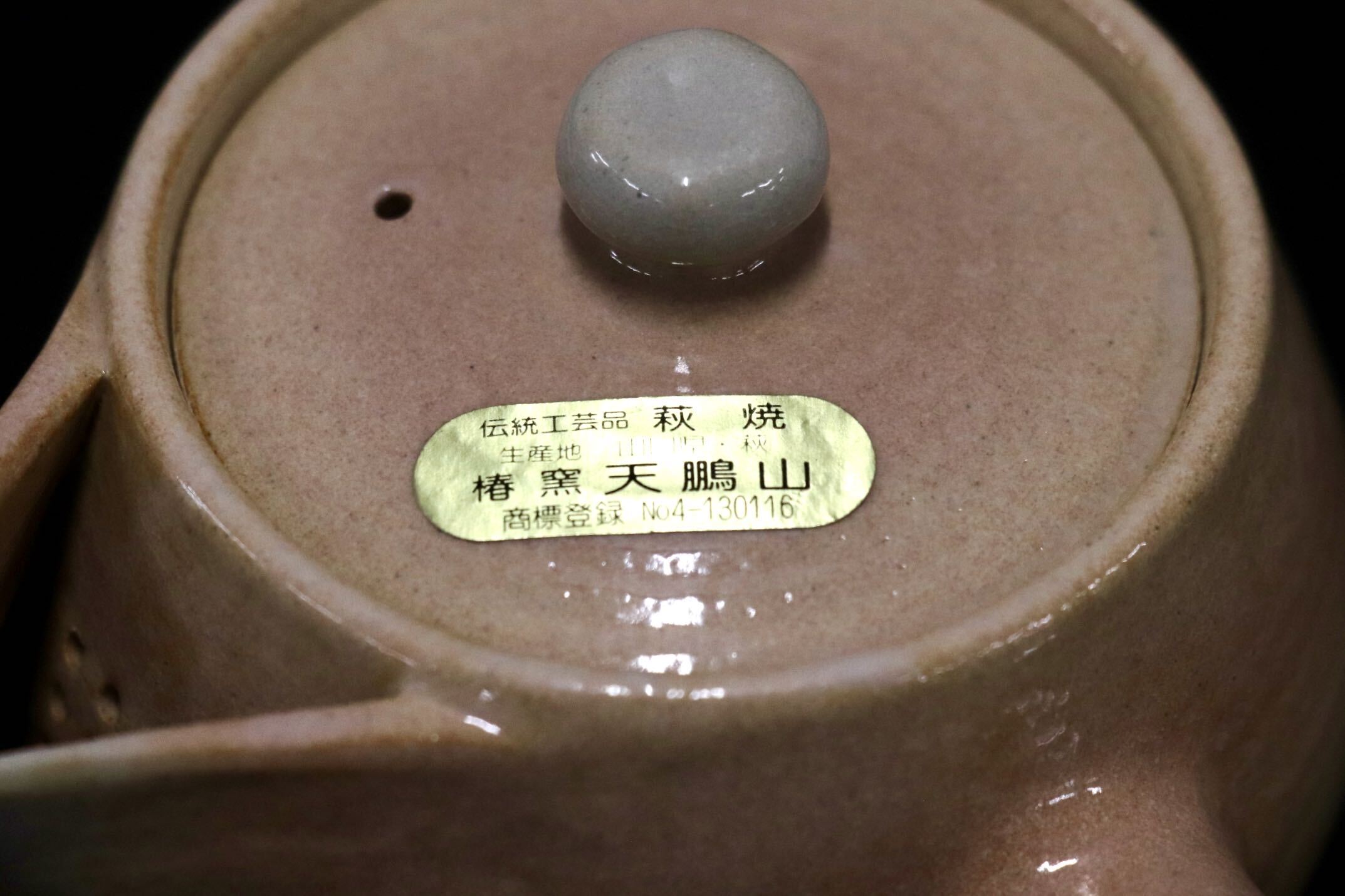 GMJH332AA◯萩焼 椿窯 天鵬山 廣瀬淡雅 急須 横手急須 茶注 煎茶器