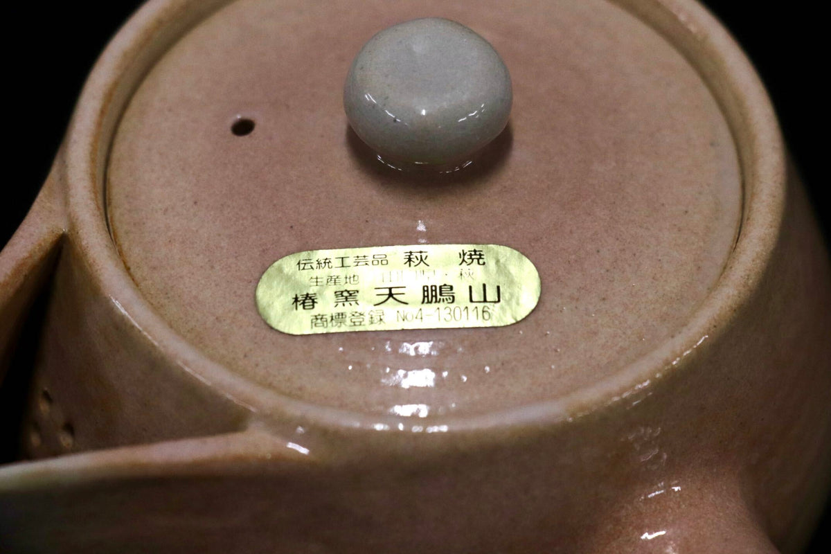 GMJH332AA◯萩焼 椿窯 天鵬山 廣瀬淡雅 急須 横手急須 茶注 煎茶器 煎茶道具 茶器 茶道具 和食器 陶器 在銘 伝統工芸 和モダン