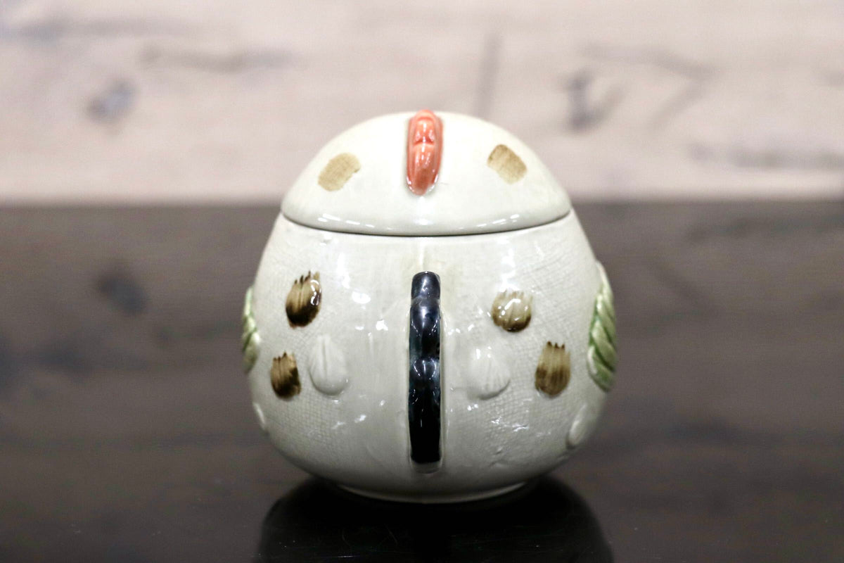 GMJH332AC◯丸本陶器 夢ロマン オールマイティーカップ 蓋付き茶碗蒸し器 スープカップ キャニスター シュガーポット ニワトリ 陶器 レトロ