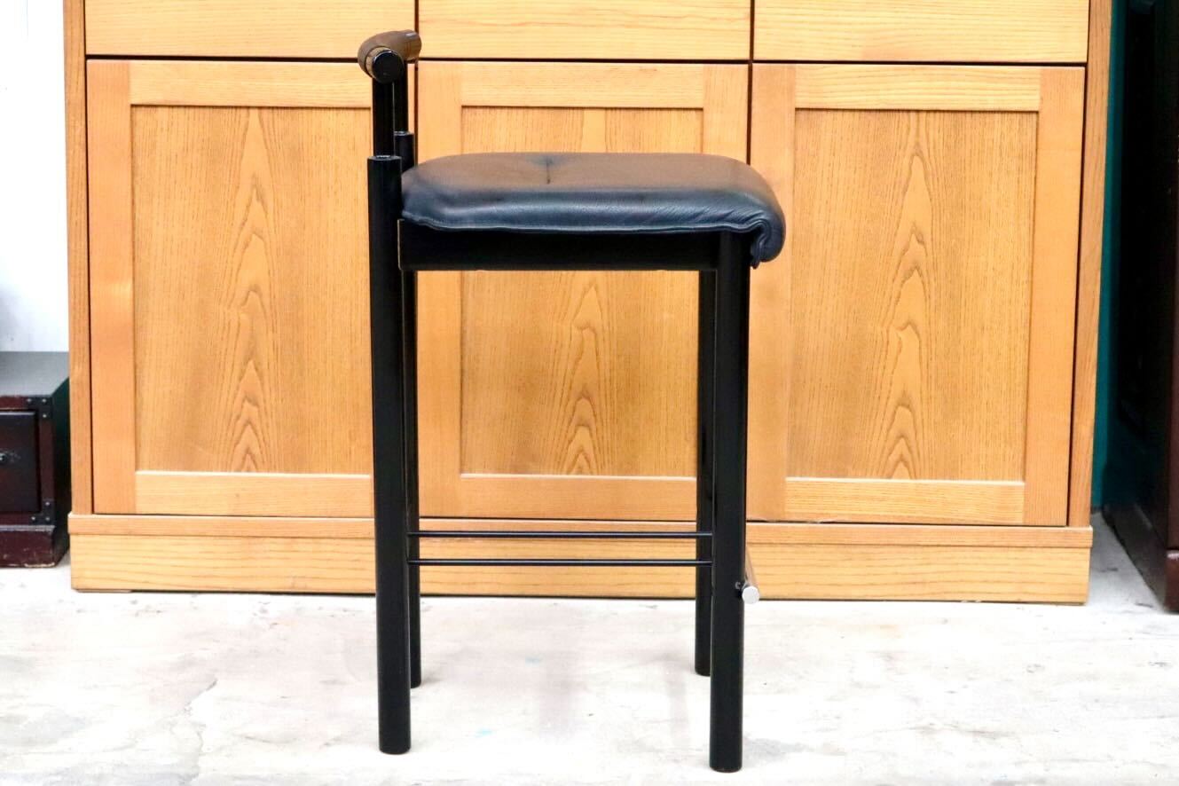 GMIS434D○モリシゲ / MORISHIGE カウンターチェア ハイチェア ハイスツール アームレスチェア 椅子 本革 天然木 漆 ブラック 国産家具