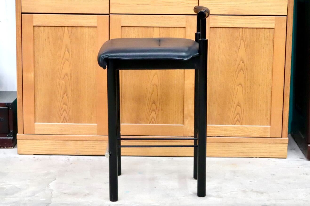 GMIS434D○モリシゲ / MORISHIGE カウンターチェア ハイチェア ハイスツール アームレスチェア 椅子 本革 天然木 漆 ブラック 国産家具