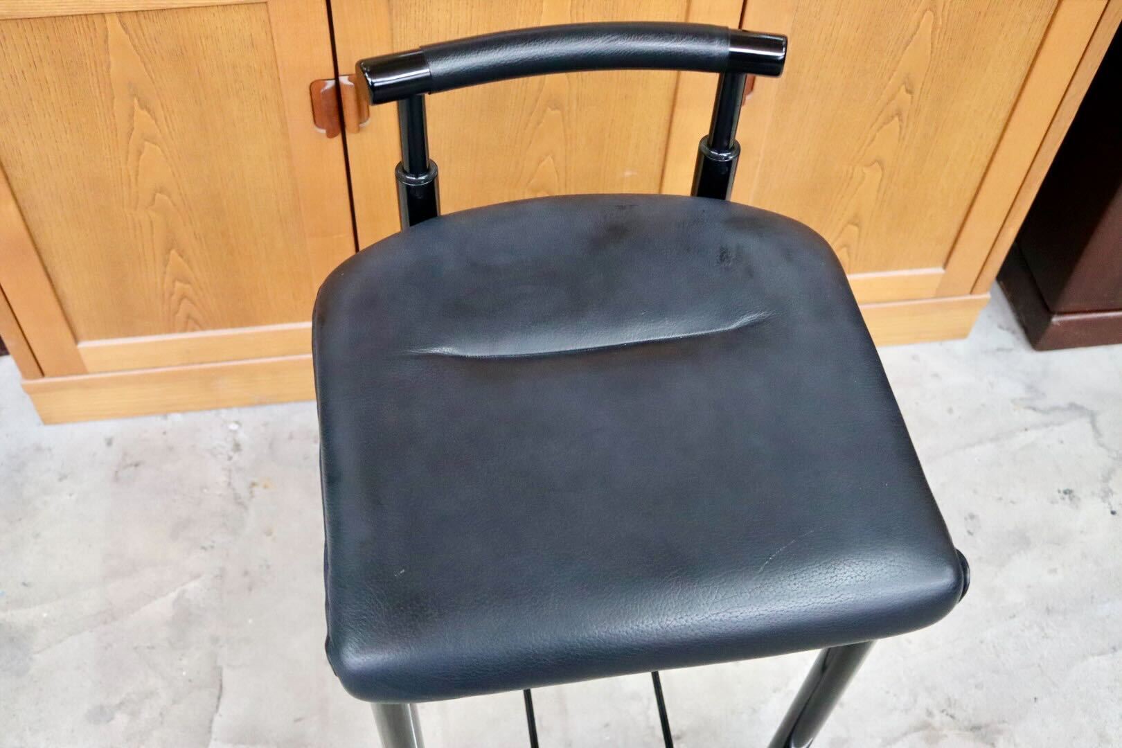 GMIS434D○モリシゲ / MORISHIGE カウンターチェア ハイチェア ハイスツール アームレスチェア 椅子 本革 天然木 漆 ブラック 国産家具