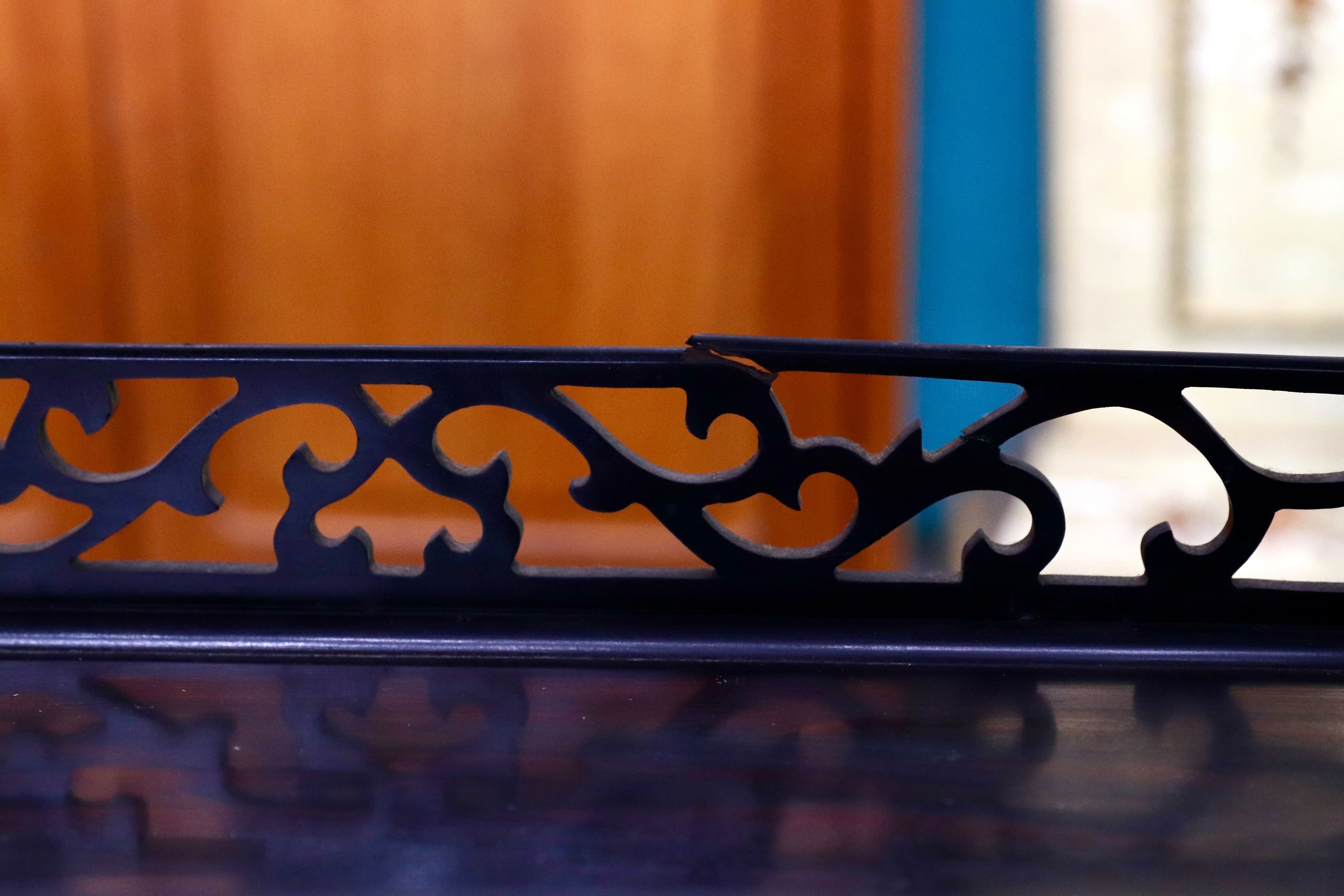 GMIS270○黒檀 茶棚 飾り棚 サイドボード リビングボード キャビネット 和家具 和室 和モダン 唐木家具 レトロ 最高級 アンティーク