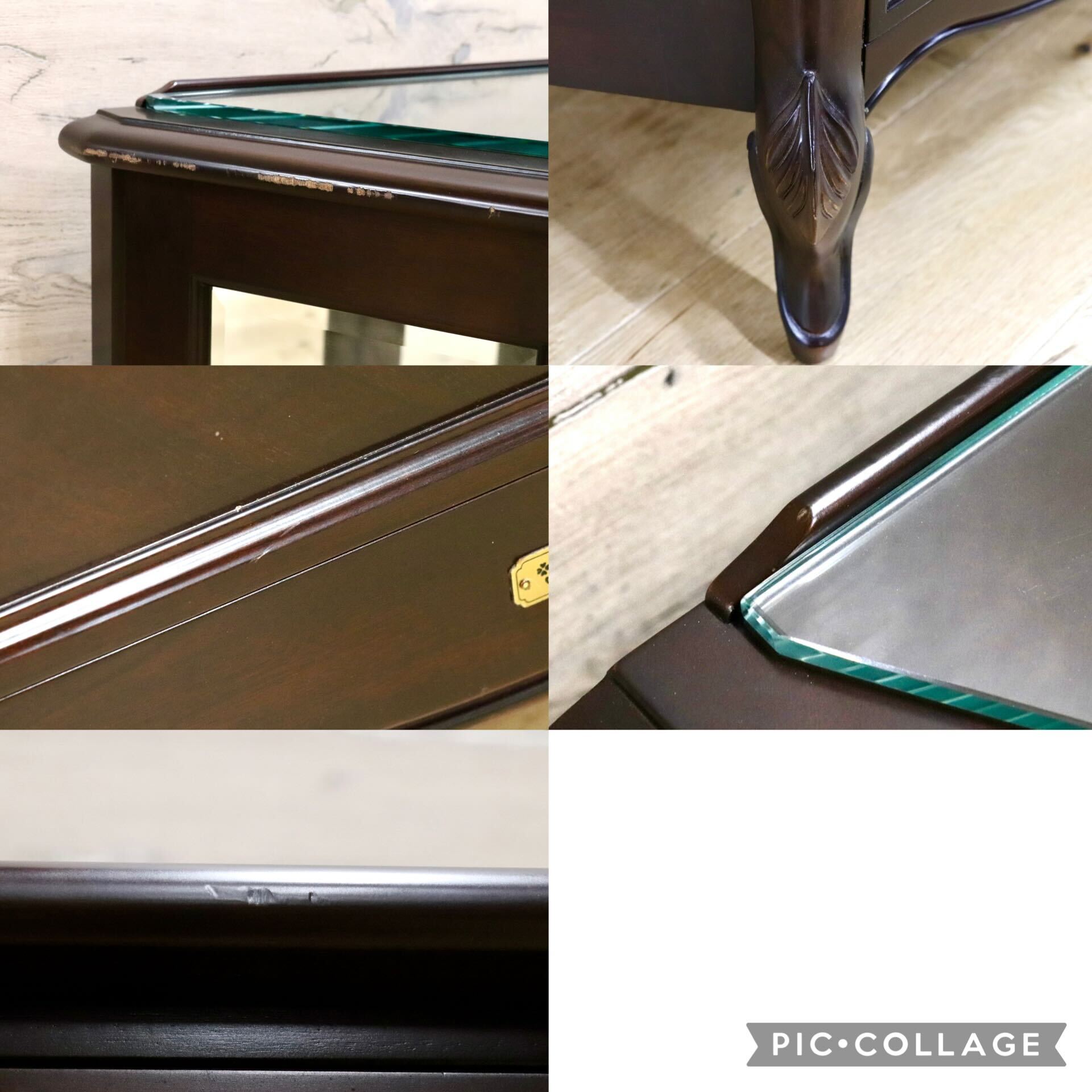 GMJS88A○東海家具 / TOKAI KAGU ガラスキャビネット キュリオケース 猫脚 飾り棚 収納棚 引き出し クラシック アンティーク調