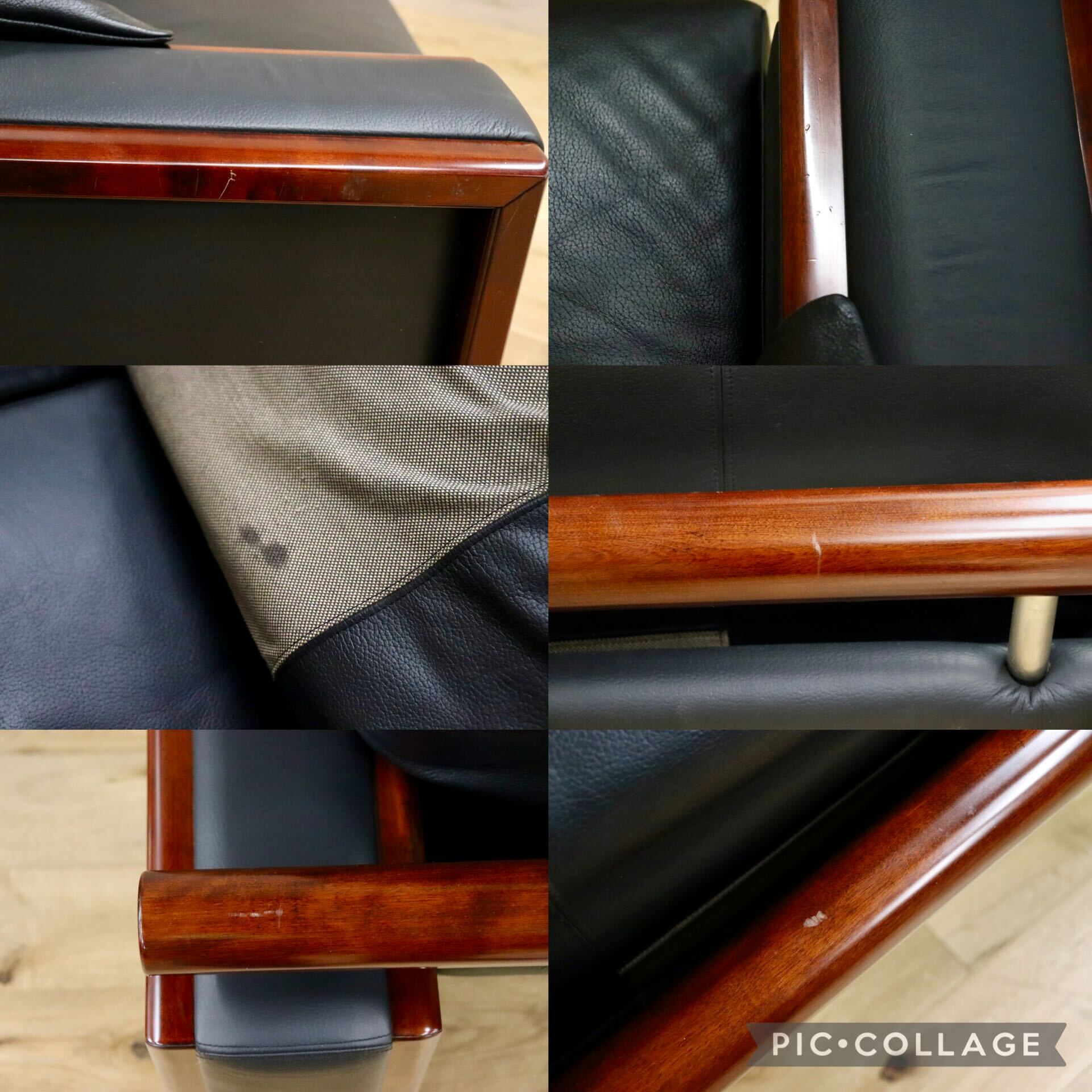 GMFK575A○MORISHIGE / モリシゲ プレステージ 2人掛けソファ ラブソファ 長椅子 黒総革 IDC大塚家具 最高級 応接