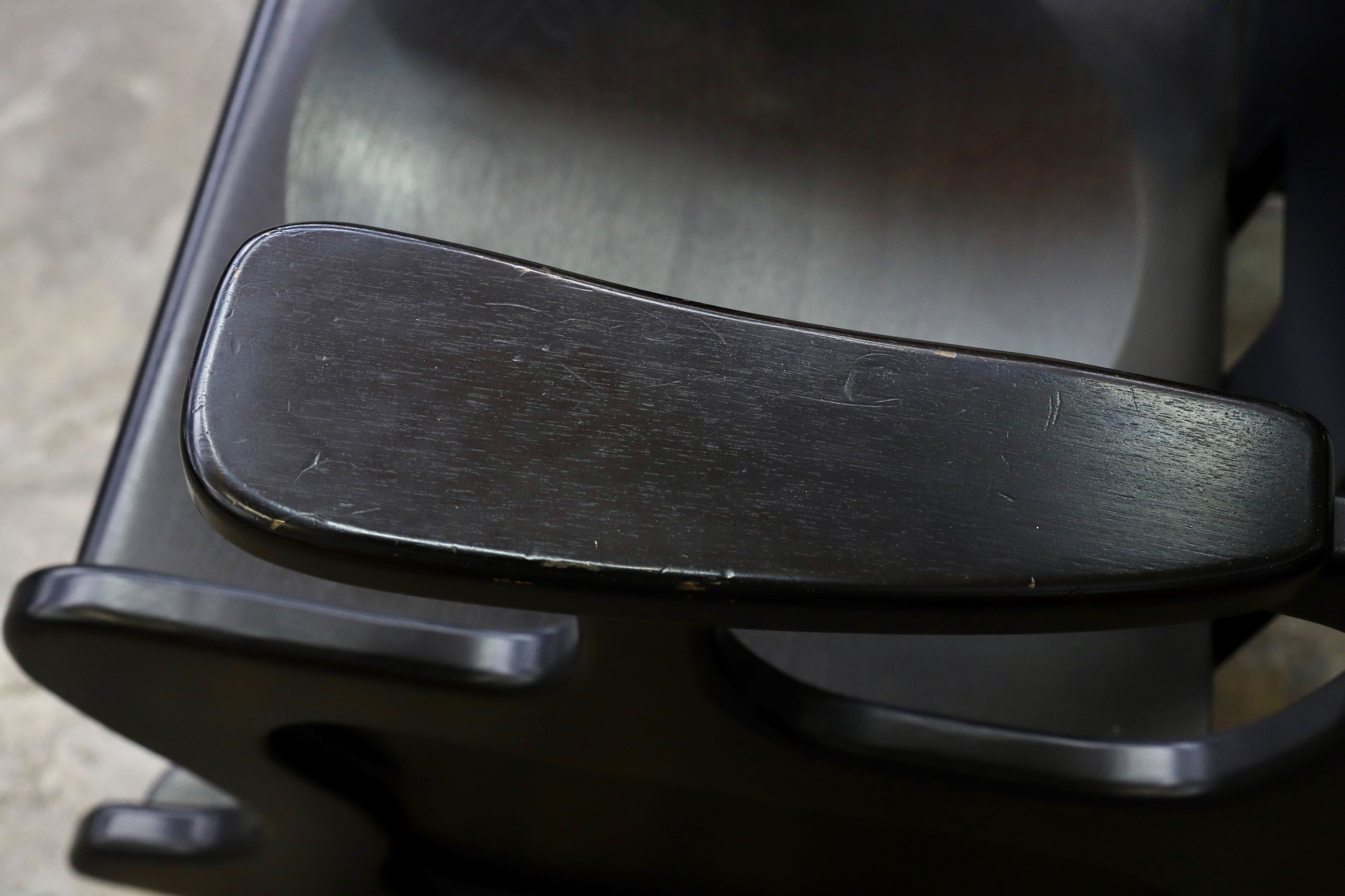 GMIK522○イタリアモダン ブラック 木製 ロッキングチェア 揺り椅子 ヴィンテージ