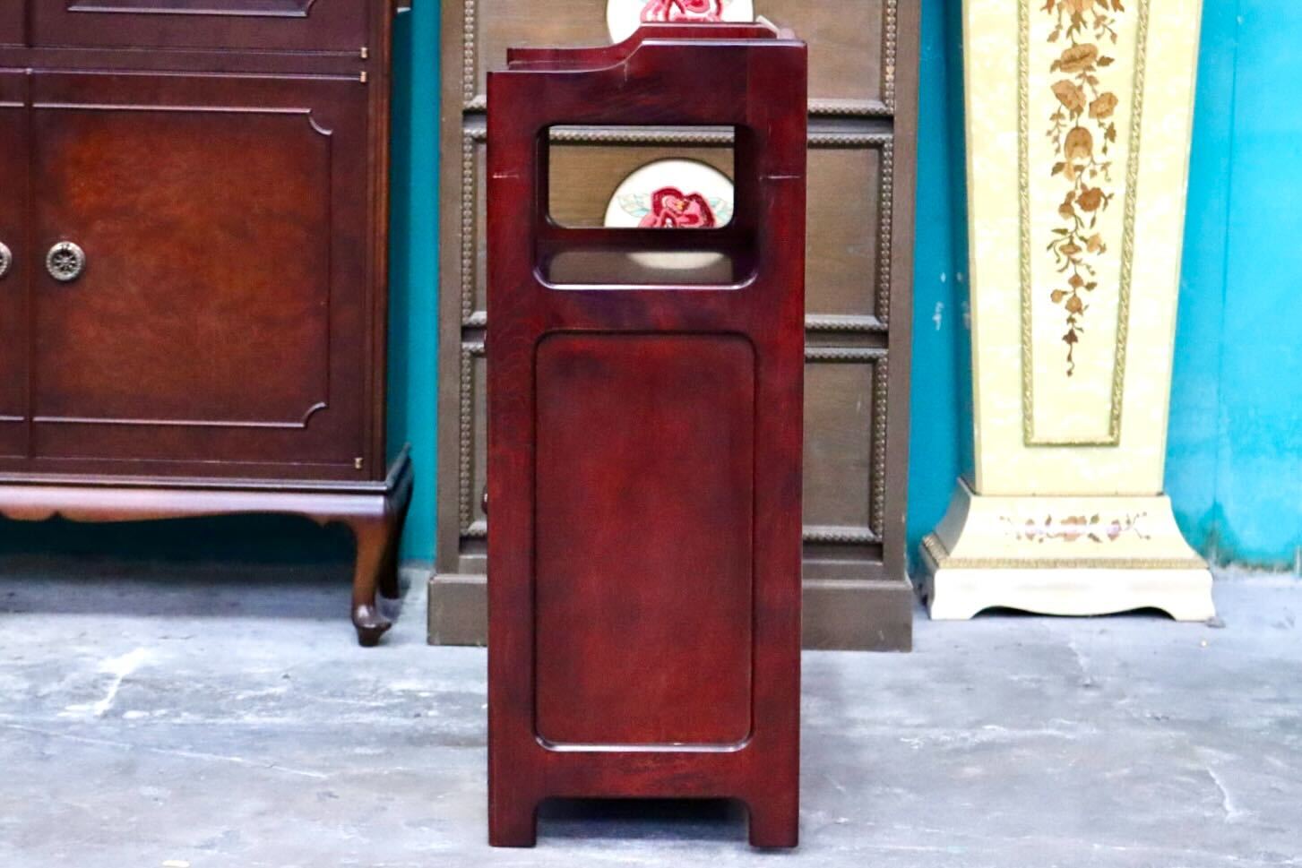 GMIK810○karimoku / カリモク オールドカリモク サイドキャビネット 電話台 花台 サイドボード 飾り棚 引き出し 木製 国産家具