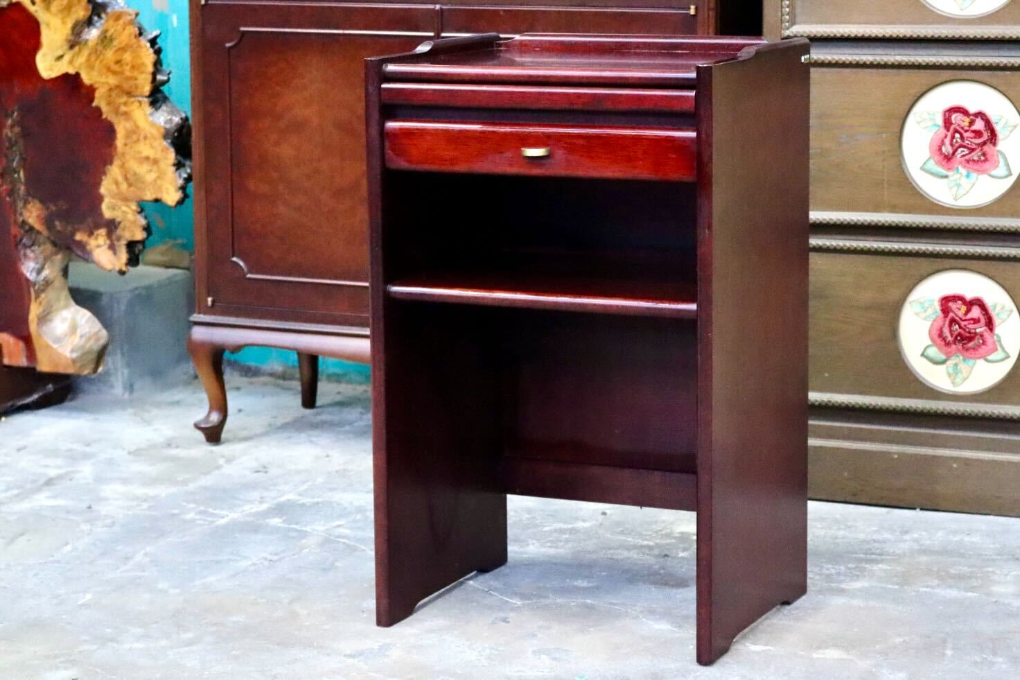 GMIK810B○karimoku / カリモク オールドカリモク 電話台 花台 サイドキャビネット 飾り棚 引き出し 木製 国産家具