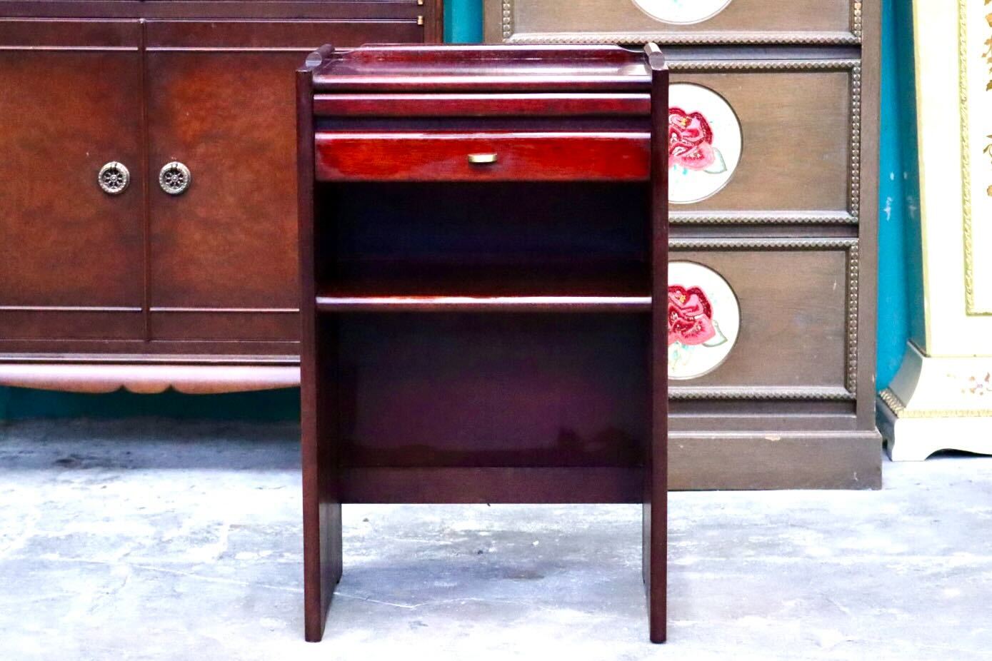 GMIK810B○karimoku / カリモク オールドカリモク 電話台 花台 サイドキャビネット 飾り棚 引き出し 木製 国産家具