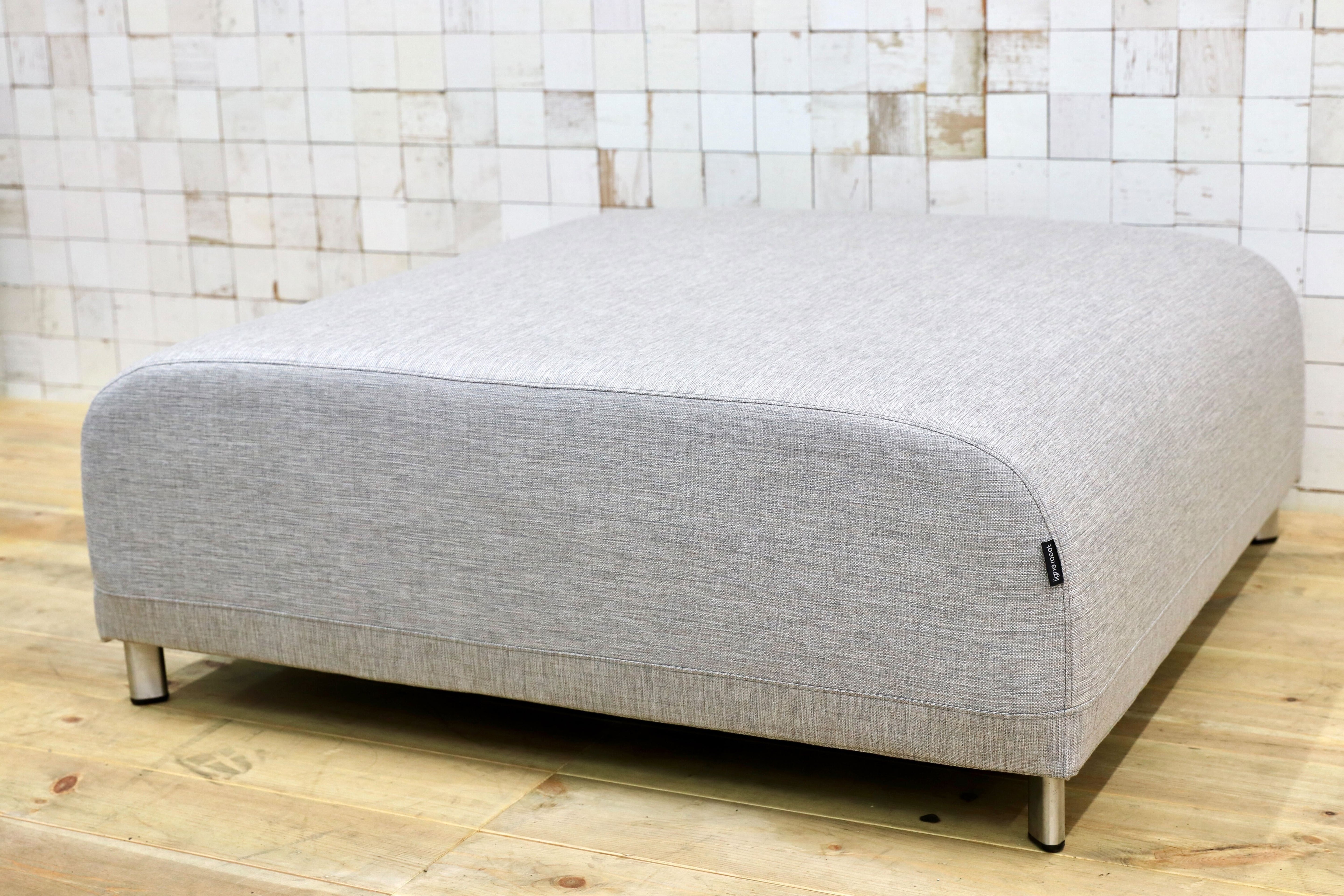 GMHO107○ligne roset / リーンロゼ ROSETOPIUM ロゼオピューム パフ オットマン スツール ファブリック 新規張替え済み 定価約20万