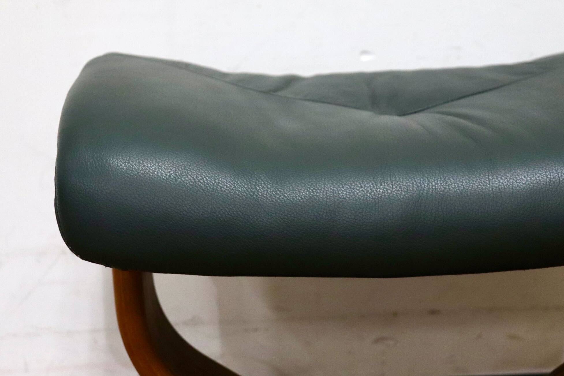 GMGN155○EKORNES / エコーネス オットマン フットスツール 本革 北欧 ノルウェー グリーン