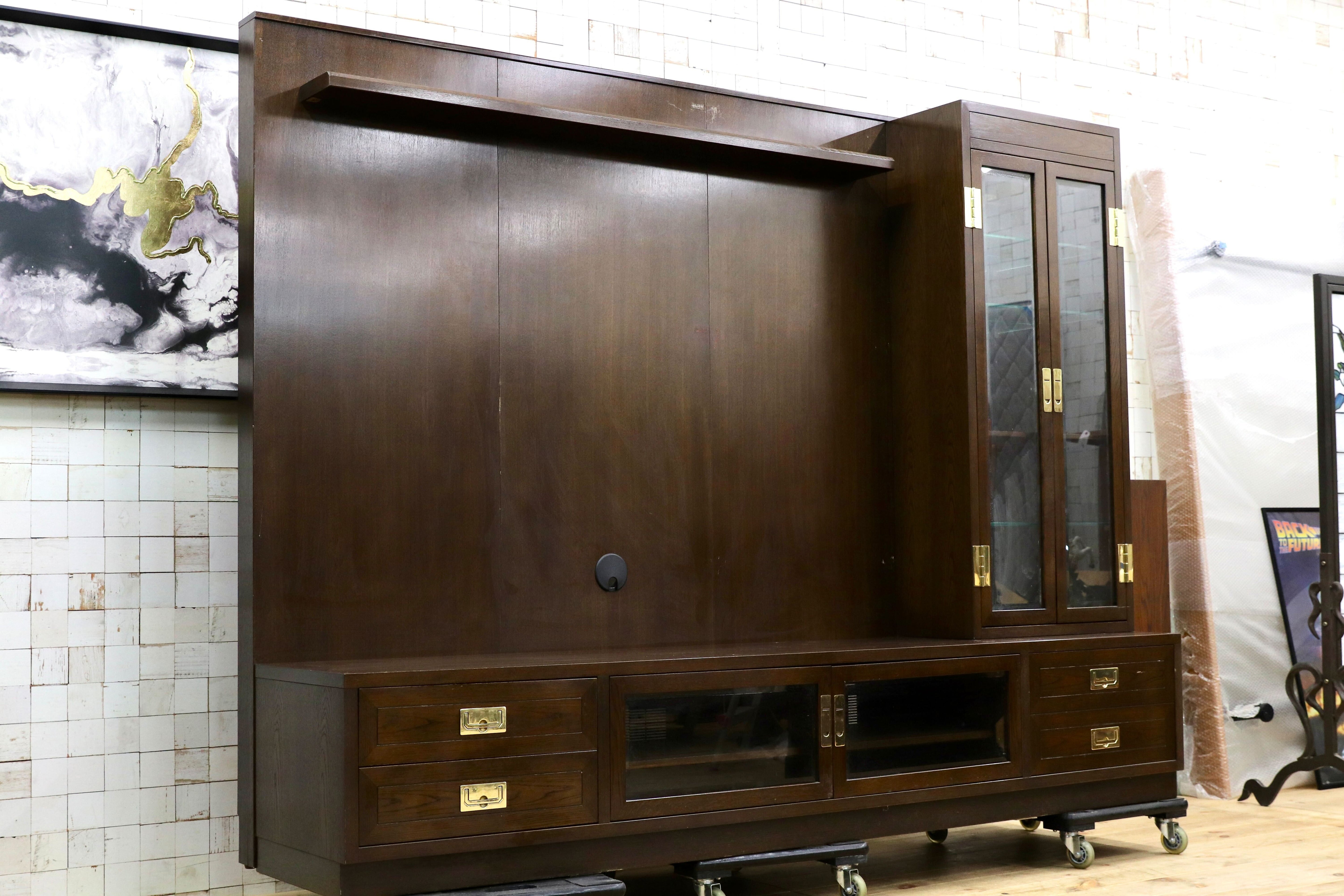 GMET85○domani / ドマーニ モーガントン HHA845MD 壁面ユニット テレビボード キャビネット シアターボード オーク材 定価約150万