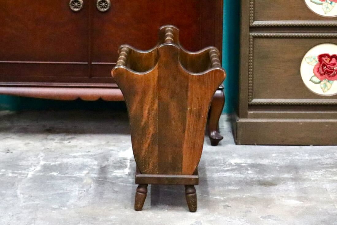 GMIK806○飛騨産業 / HIDA キツツキ マガジンラック ブックスタンド スリッパラック 木製 雑誌 本 収納 レトロ