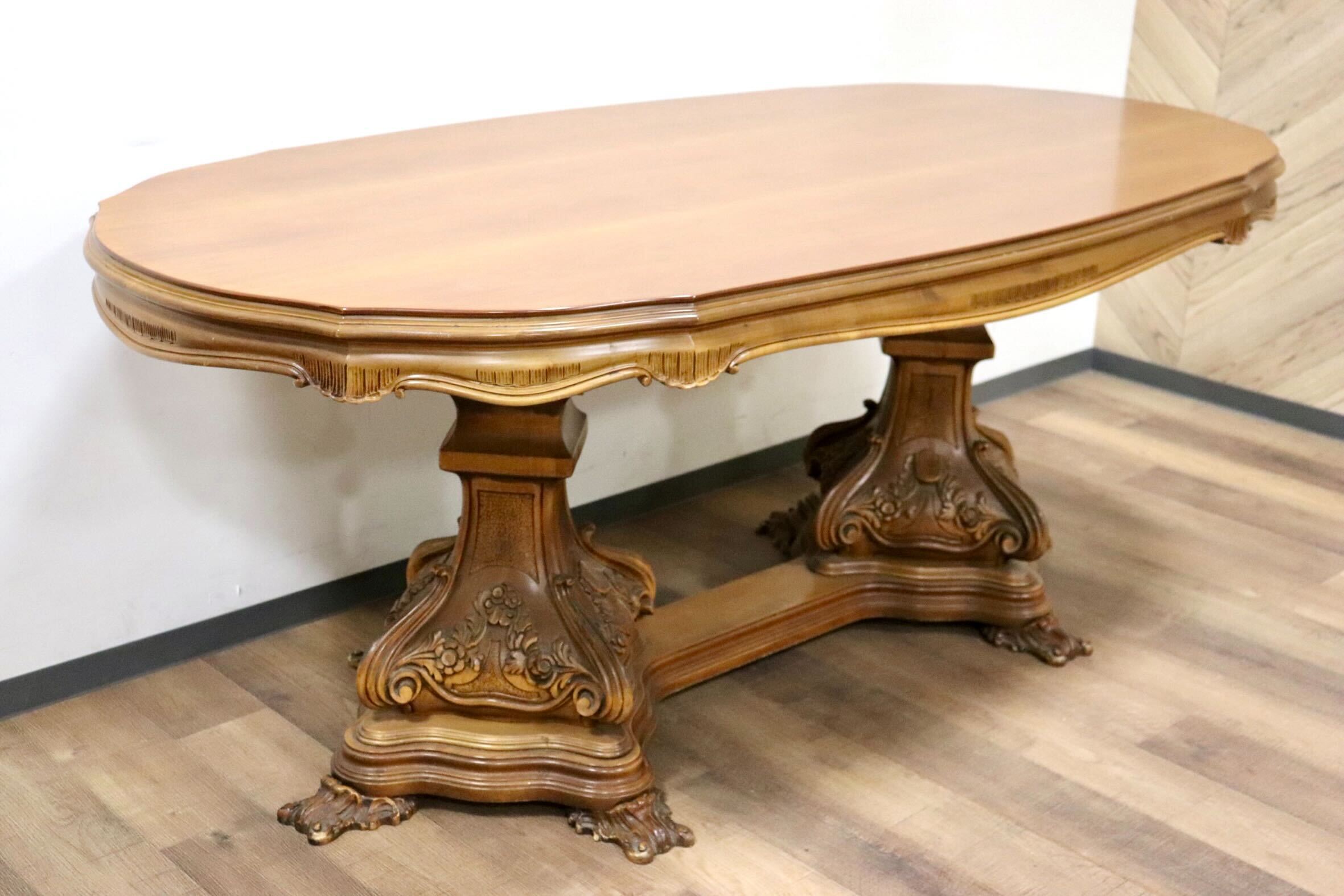 GMGH509○BALLABIO / バラビオ イタリア 最高級 ダイニングテーブル 食卓テーブル 彫刻 ロココ様式 クラシック アンティーク  定価約70万