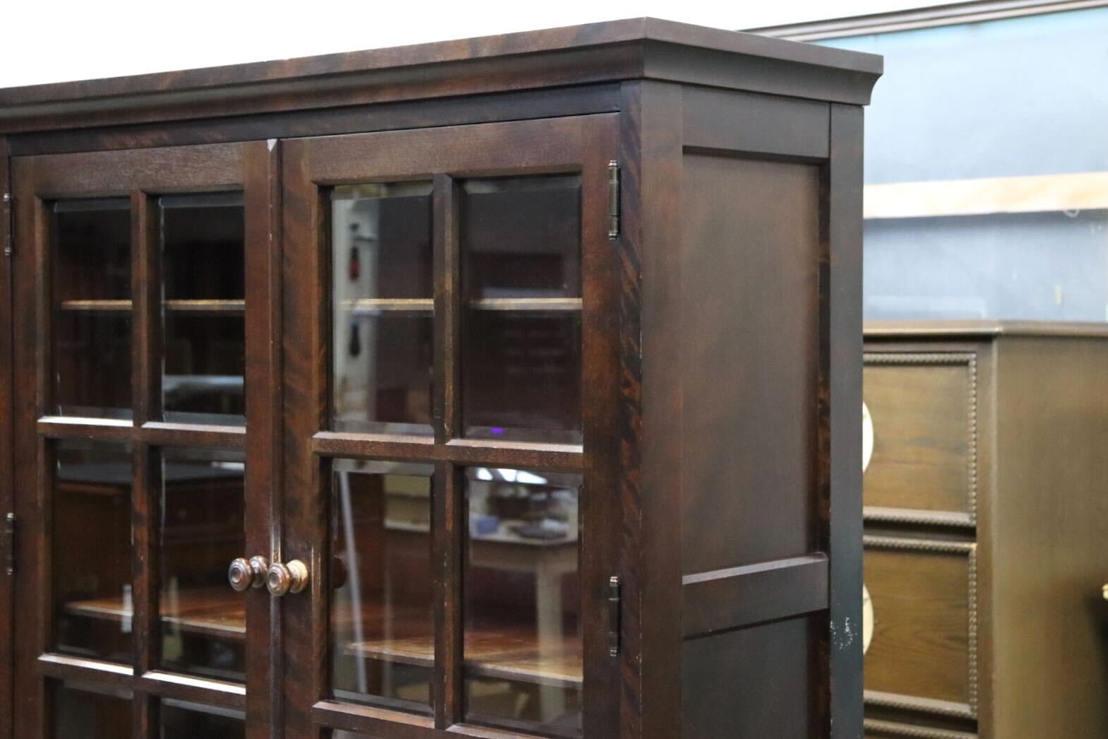 GMIS311○北海道民芸家具 食器棚 水屋棚 キャビネット 飾り棚 樺材 民藝 和モダン 古民家 アンティーク レトロ 飛騨産業