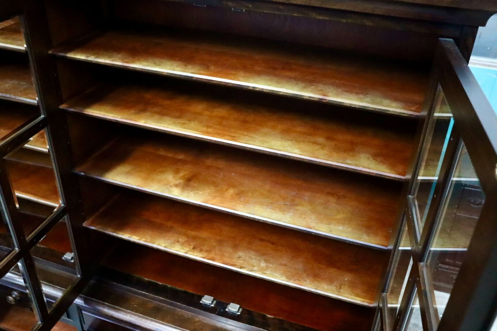 GMIS311○北海道民芸家具 食器棚 水屋棚 キャビネット 飾り棚 樺材 民藝 和モダン 古民家 アンティーク レトロ 飛騨産業