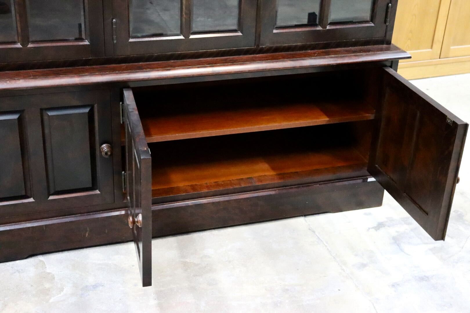 GMIS312○北海道民芸家具 本棚 書棚 飾り棚 キャビネット 食器棚 樺材 民藝 和モダン 和家具 古民家 レトロ アンティーク 飛騨産業