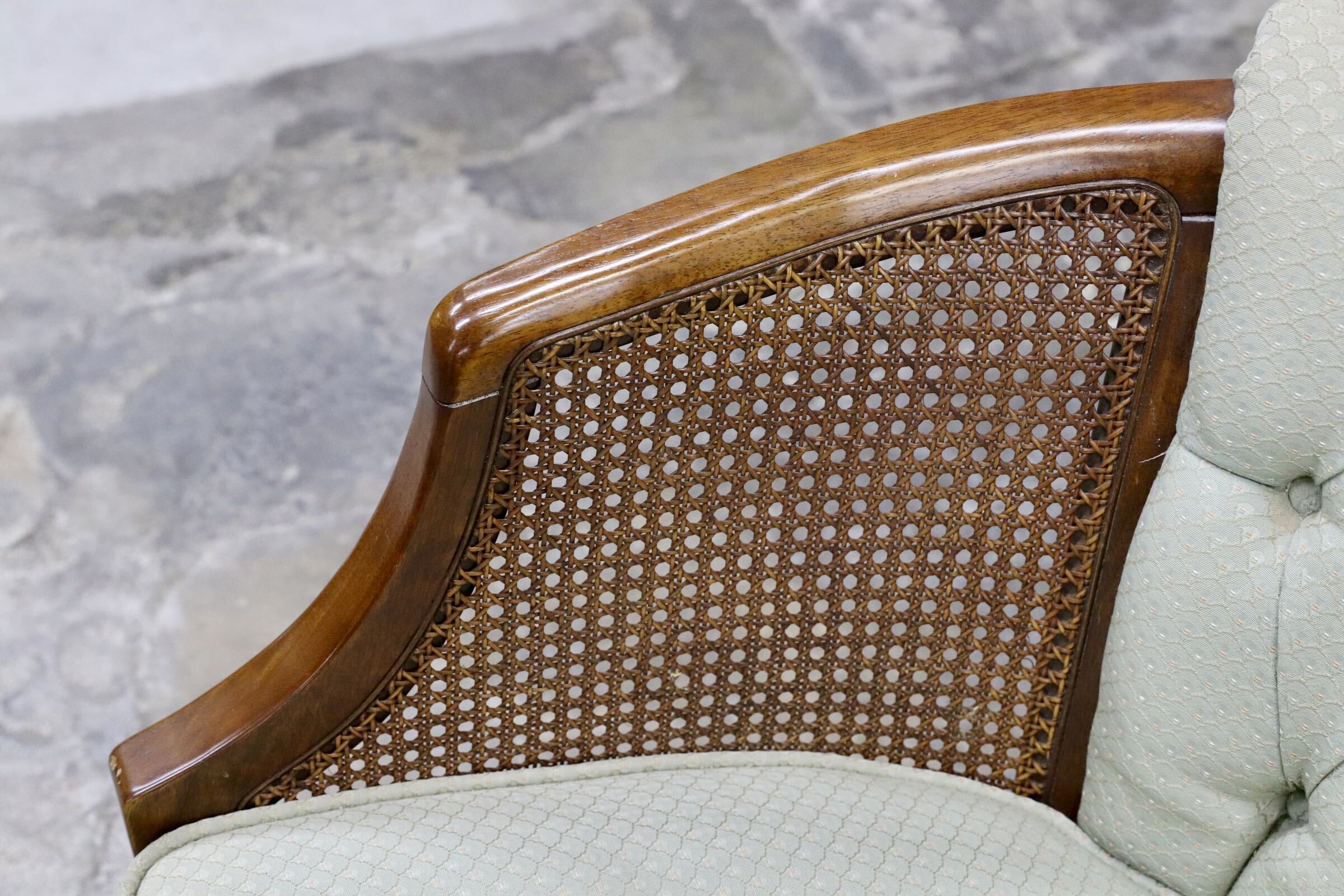 GMJS250A○三越家具 Brugge / ブルージュ COUNTRY HOUSE カントリーハウス ヴィンテージ シングルソファ ラタン 英国カントリー 稀少