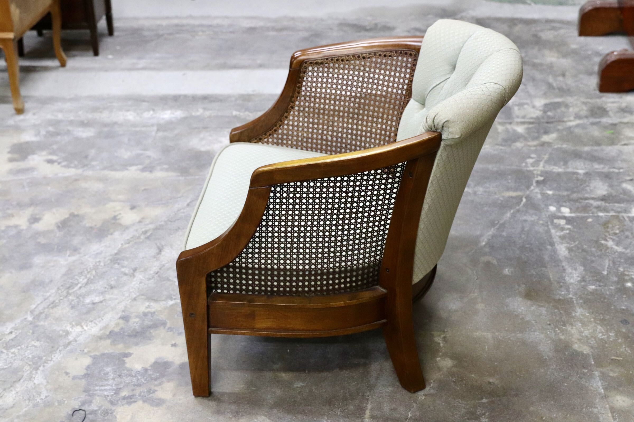 GMJS250A○三越家具 Brugge / ブルージュ COUNTRY HOUSE カントリーハウス ヴィンテージ シングルソファ ラタン 英国カントリー 稀少
