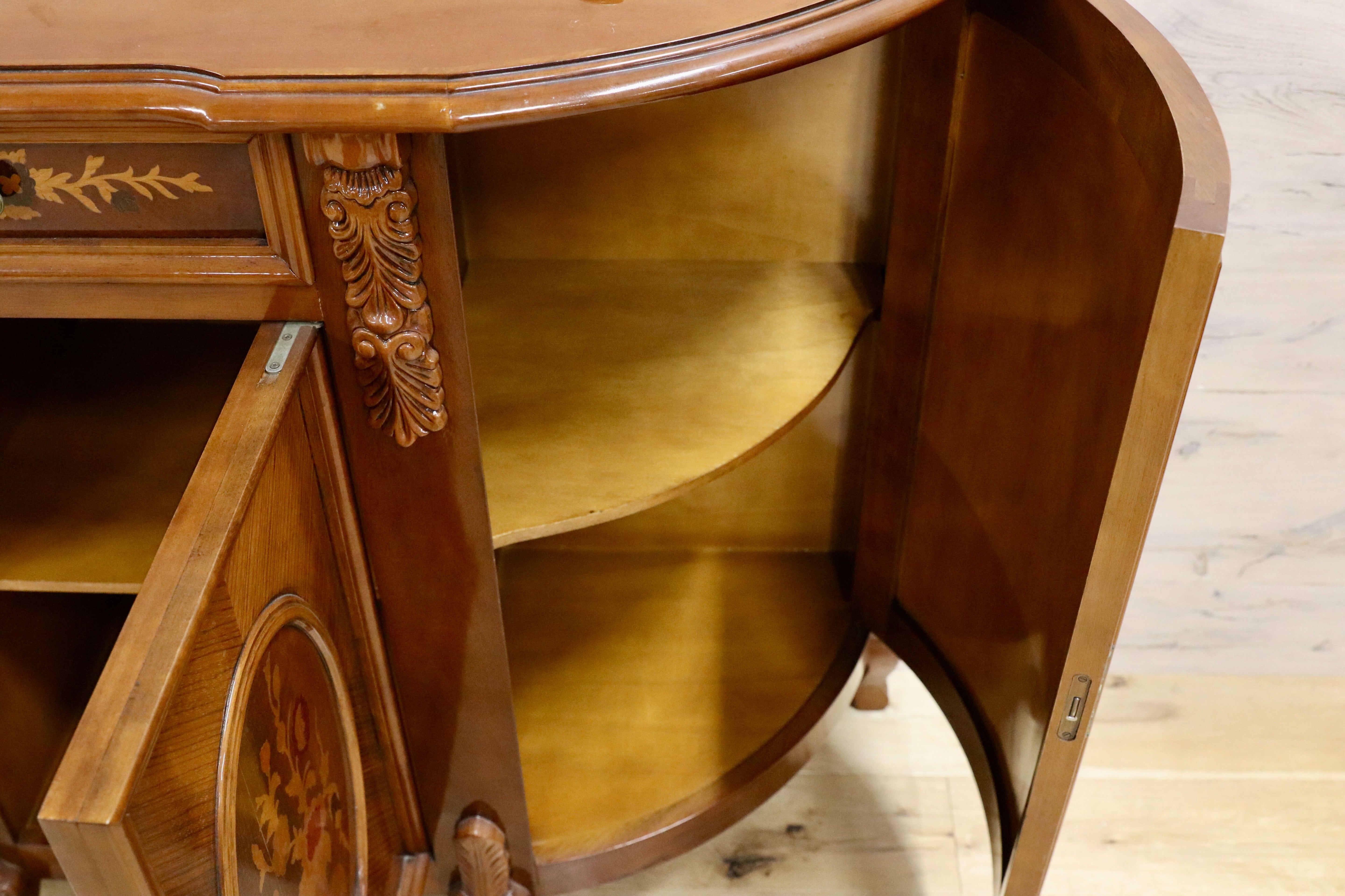 GMIH266○イタリア製 クラシック サイドボード リビングボード キャビネット 象嵌細工 西洋 ヨーロピアン　チェスト アンティーク