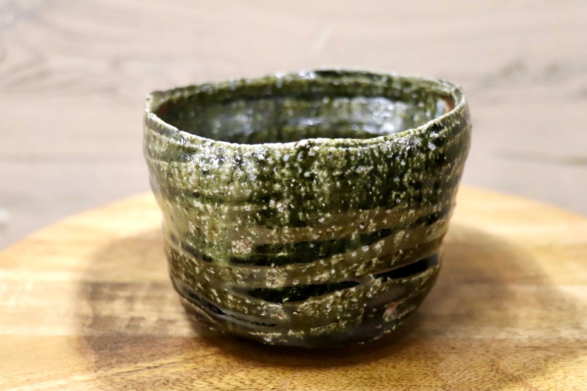 GMJO26○千代市陶房 清水万佐年 丹波焼 伊羅保茶碗 伝統工芸 丹波篠山 未使用