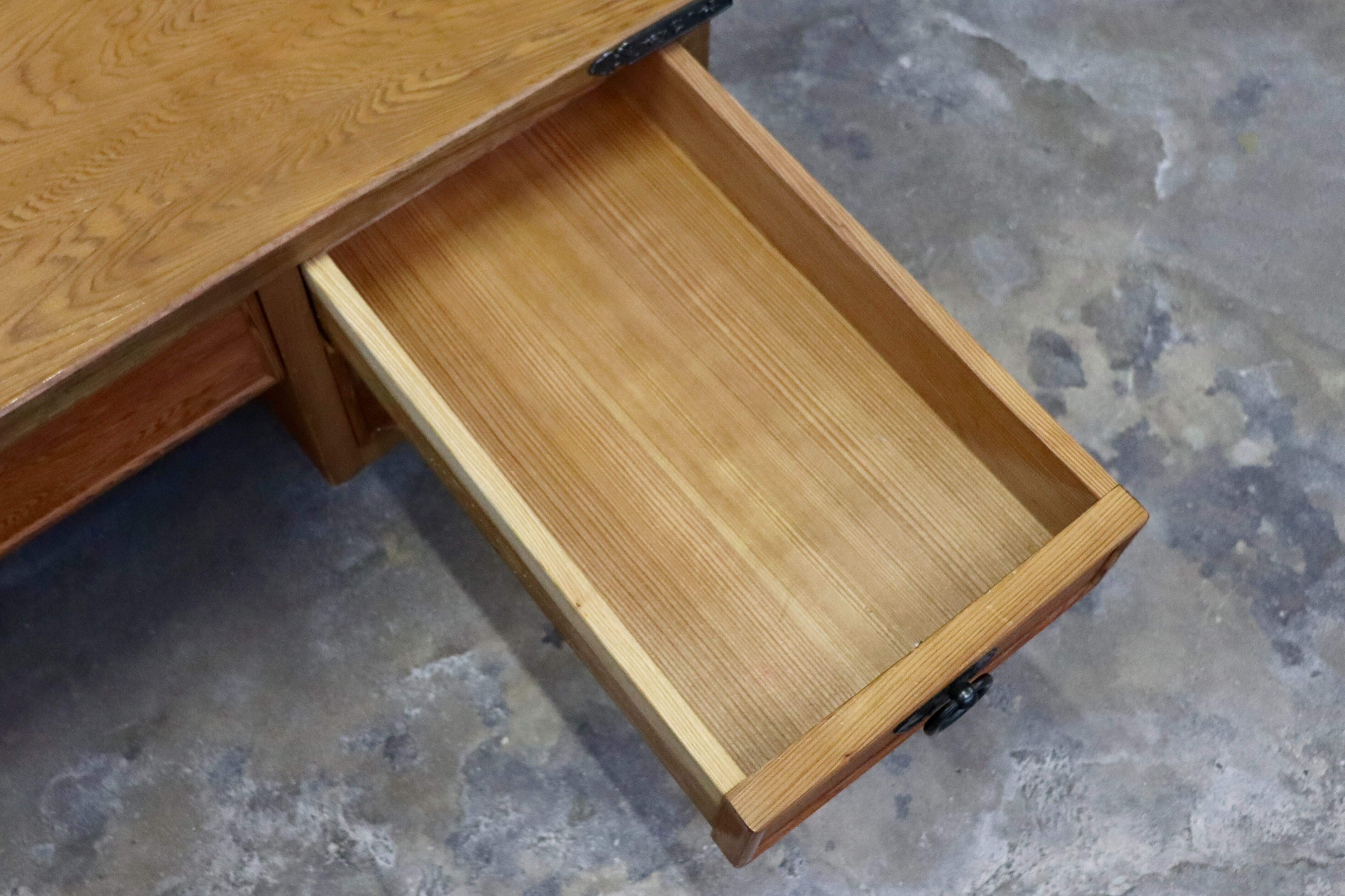 GMIK484○世界遺産屋久杉 民芸家具 文机 座敷机 座卓 ローテーブル 作業台 和室 デスク 机 アンティーク レトロ 伝統工芸 和モダン