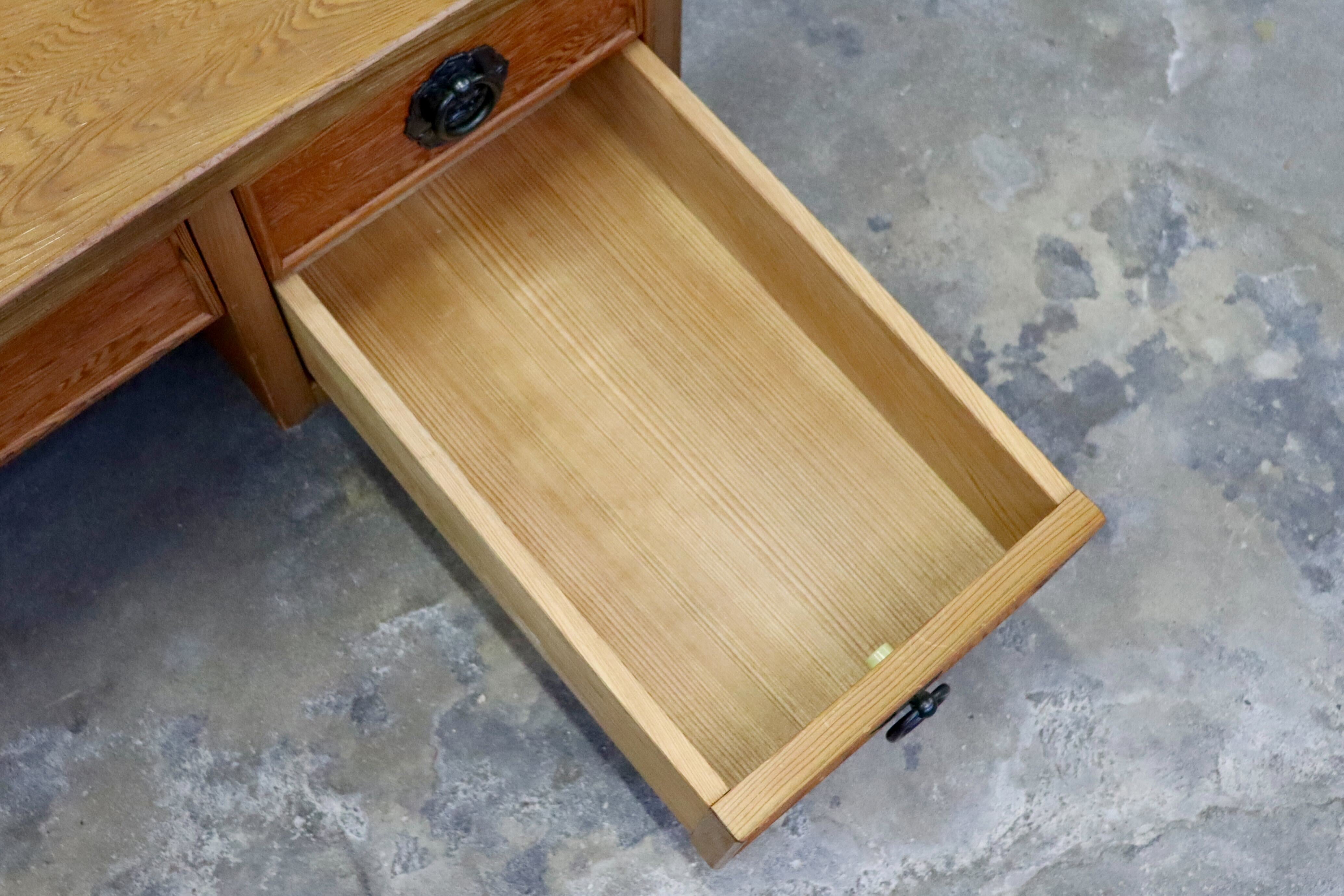 GMIK484○世界遺産屋久杉 民芸家具 文机 座敷机 座卓 ローテーブル 作業台 和室 デスク 机 アンティーク レトロ 伝統工芸 和モダン