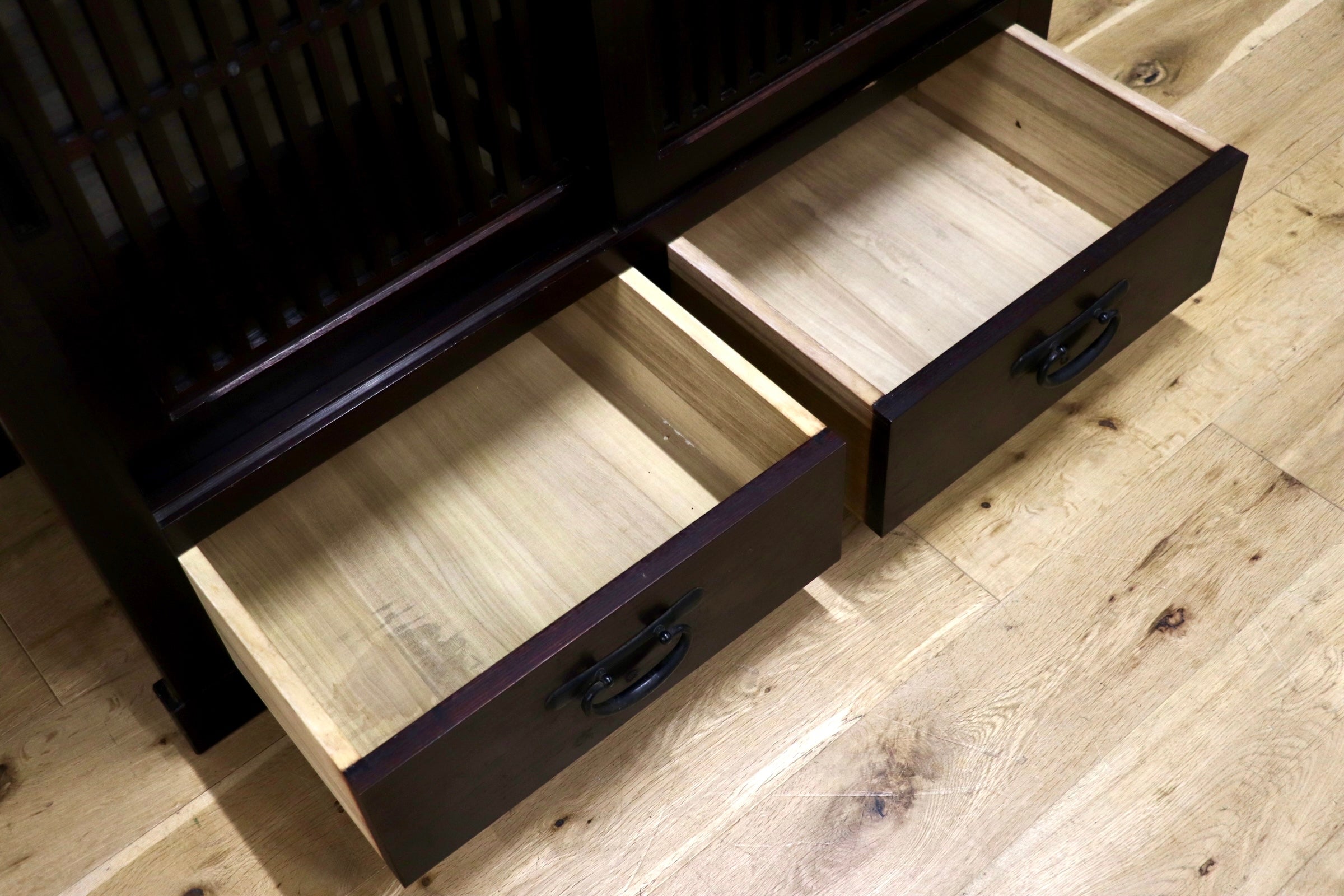 GMJK187○茶箪笥 茶棚 キャビネット 飾り棚 引き出し 収納家具 和室 古民家 和家具 和モダン アンティーク レトロ