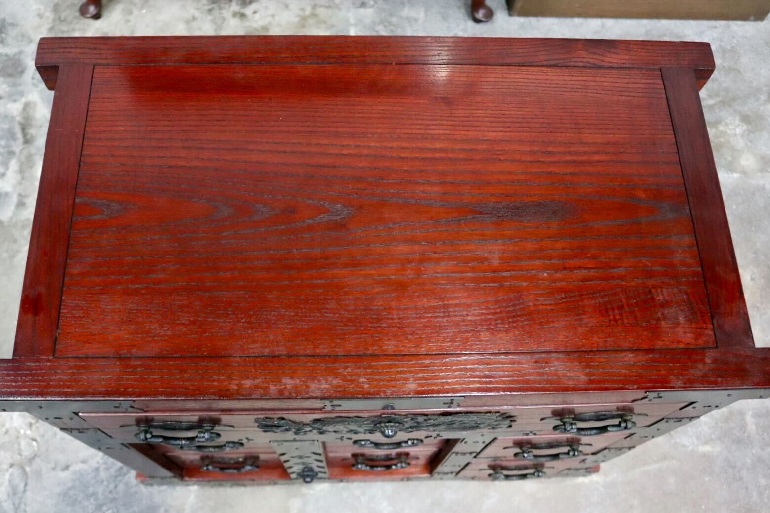 GMIK813○車箪笥 チェスト 時代箪笥 民芸箪笥 和箪笥 収納棚 閂錠 キャスター 引き出し 戸棚 和家具 無垢材 レトロ アンティーク