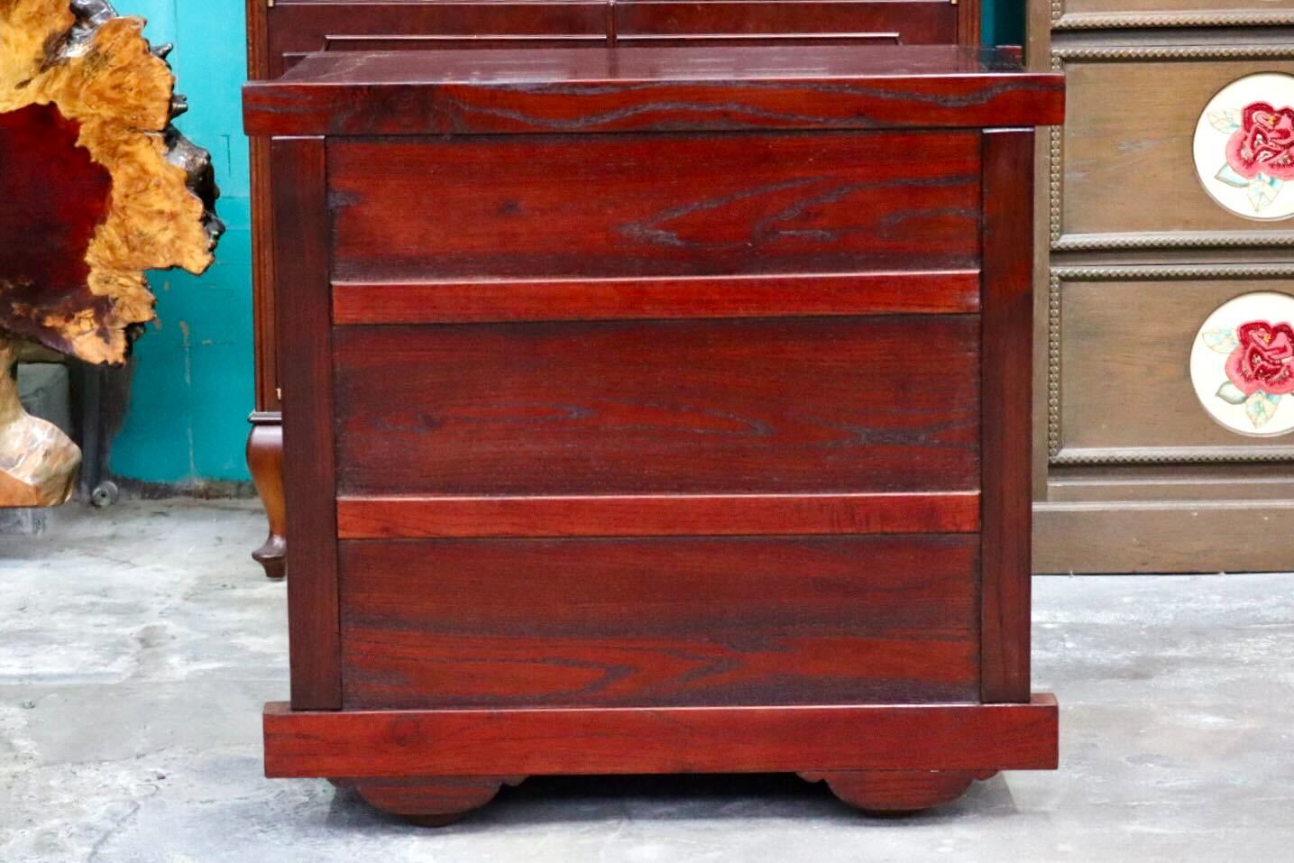 GMIK813○車箪笥 チェスト 時代箪笥 民芸箪笥 和箪笥 収納棚 閂錠 キャスター 引き出し 戸棚 和家具 無垢材 レトロ アンティーク