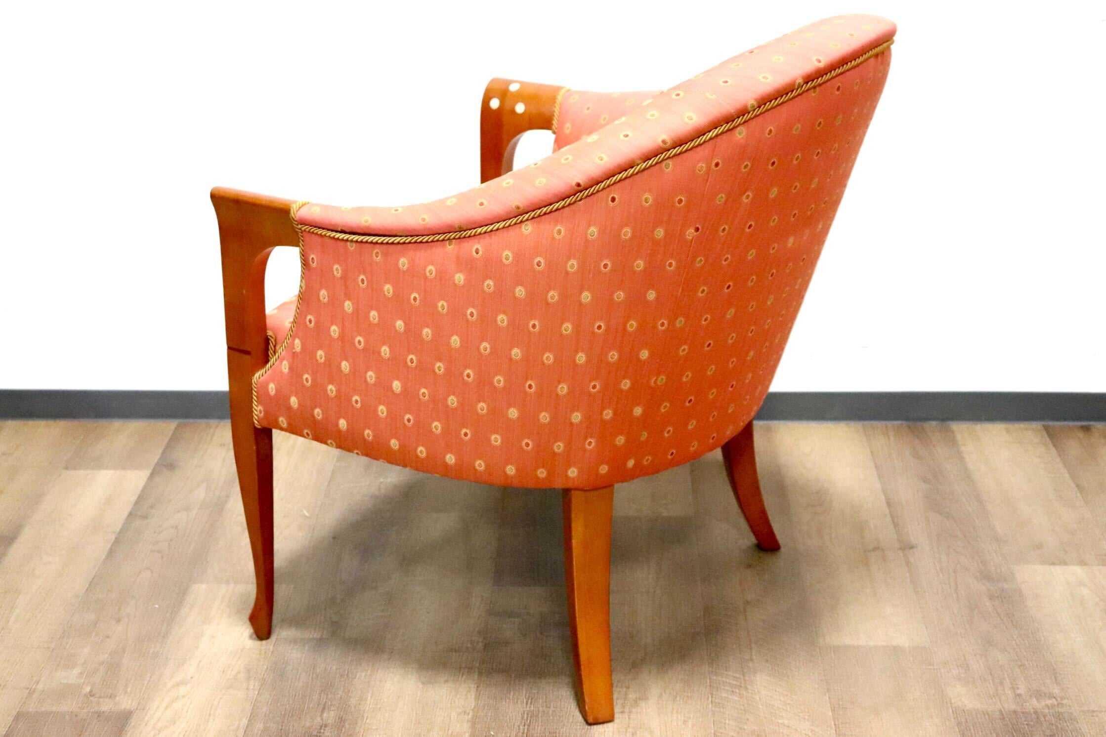 GMHK213○西洋アンティーク 1人掛けソファ シングルソファ アームチェア ファブリック モダン クイーンアン様式 クラシック ヨーロピアン