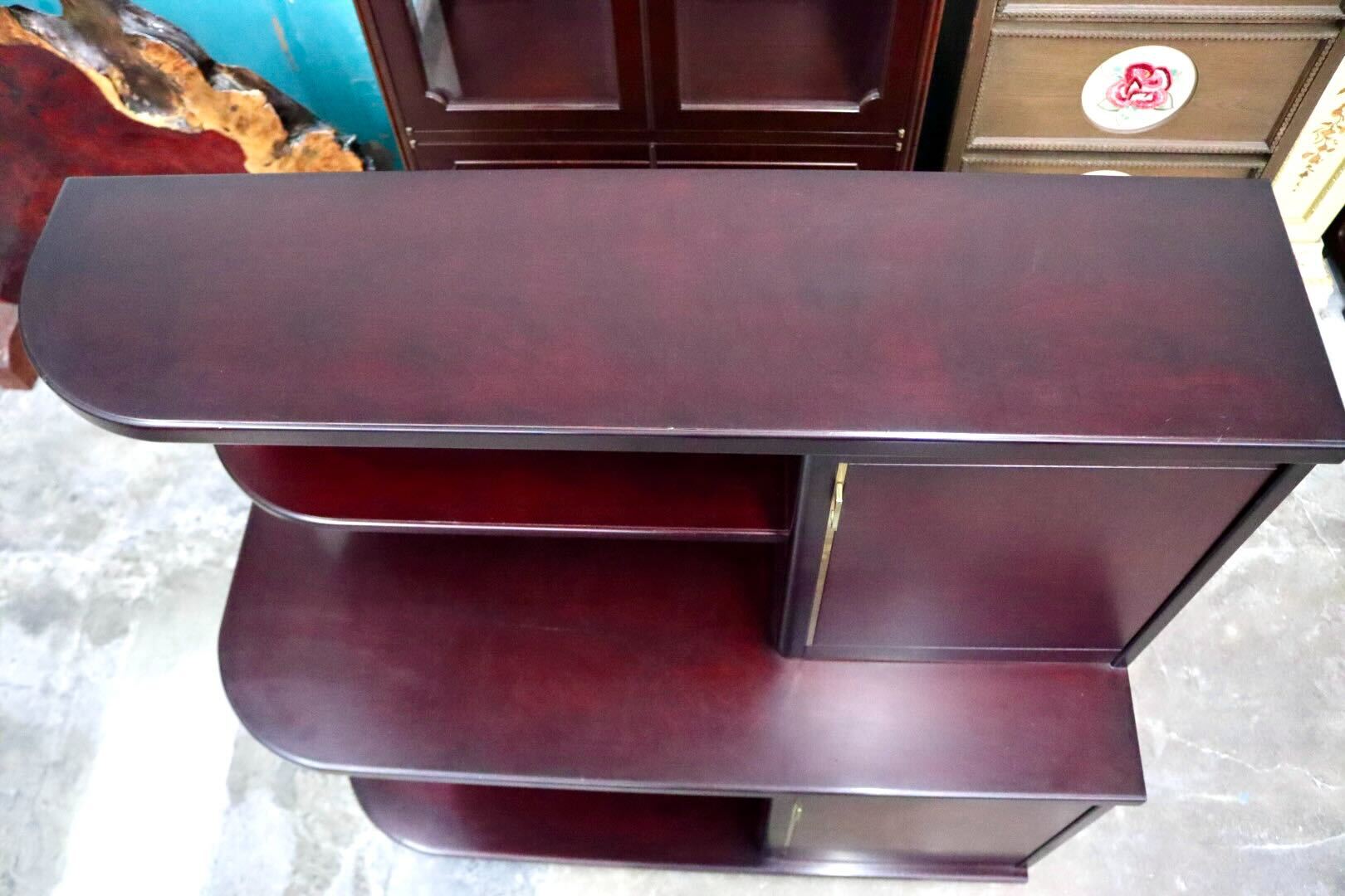 GMIK811B○モリシゲ / MORISHIGE キャビネット 飾り棚 本棚 リビング収納 オリーブ印 昭和レトロ 高級家具 ヴィンテージ