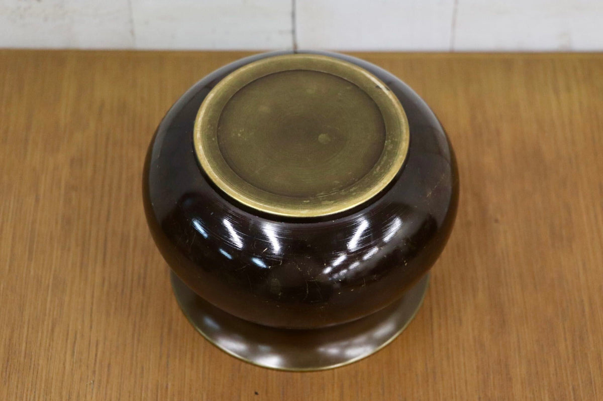 GMJK257H〇唐銅 建水 茶道 茶道具 茶器 袋形 茶道具 古道具