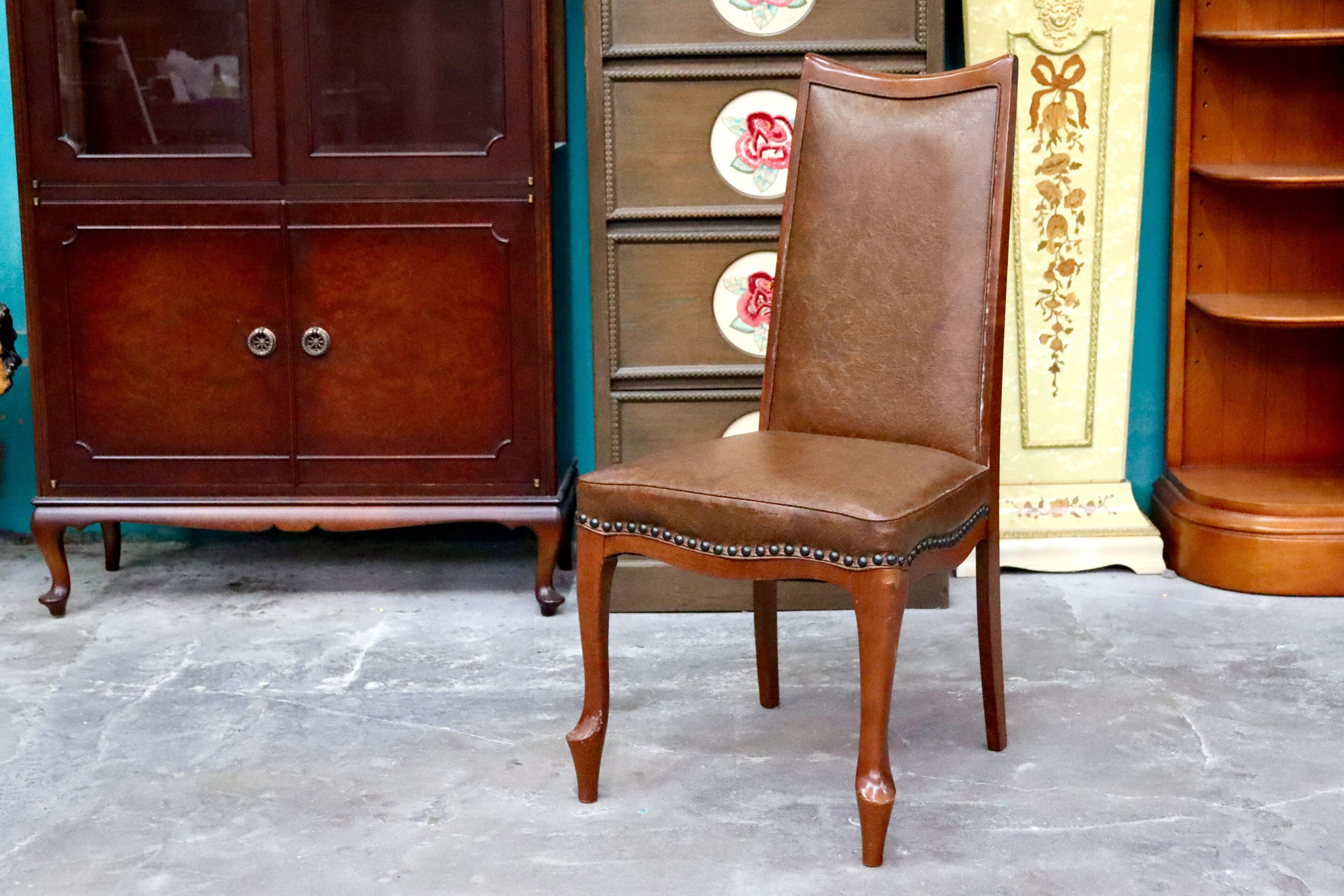 GMIK630○maruni / マルニ ベルサイユ グレース ダイニングチェア ハイバックチェア 椅子 鋲打ち 猫脚 合皮 ヨーロピアン クラシック