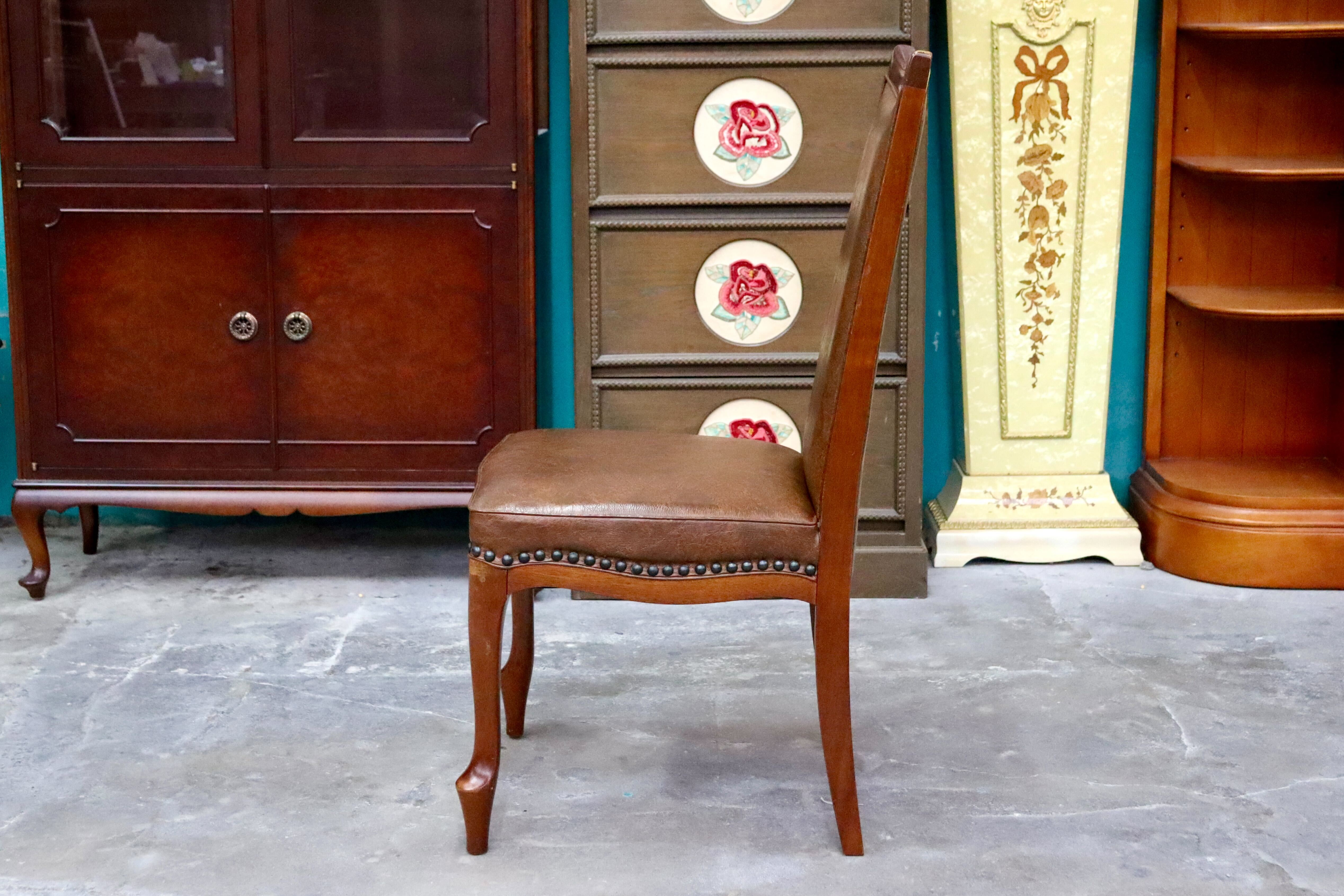 GMIK630○maruni / マルニ ベルサイユ グレース ダイニングチェア ハイバックチェア 椅子 鋲打ち 猫脚 合皮 ヨーロピアン クラシック