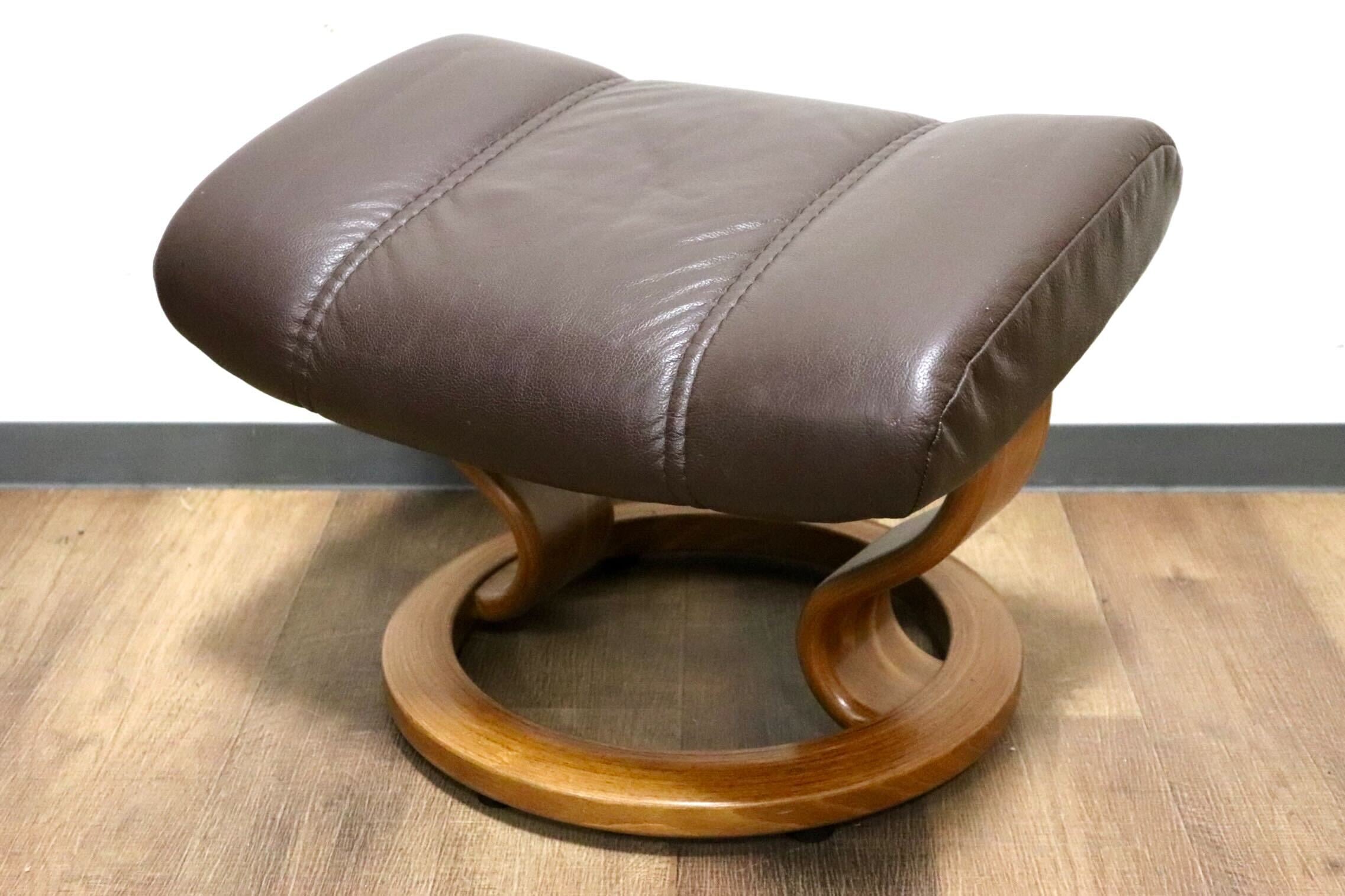 GMHK203○EKORNES / エコーネス オットマン フットスツール 腰掛け 足置き 本革 ブラウン 北欧 ノルウェー