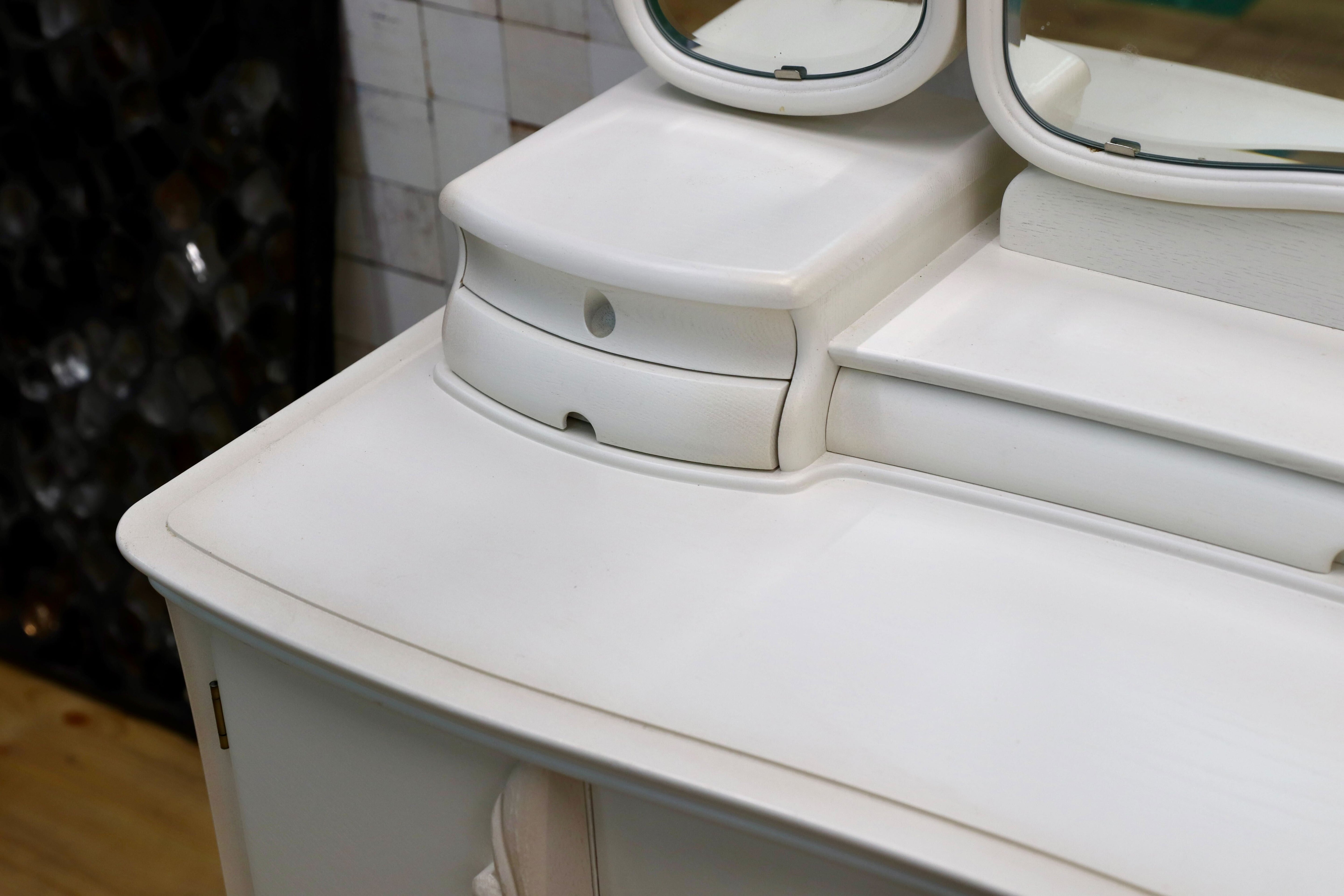 GMIS286○松永工房 Continue カンティーニュ ドレッサー 化粧台 鏡台 ホワイト シャビー エレガント IDC大塚家具