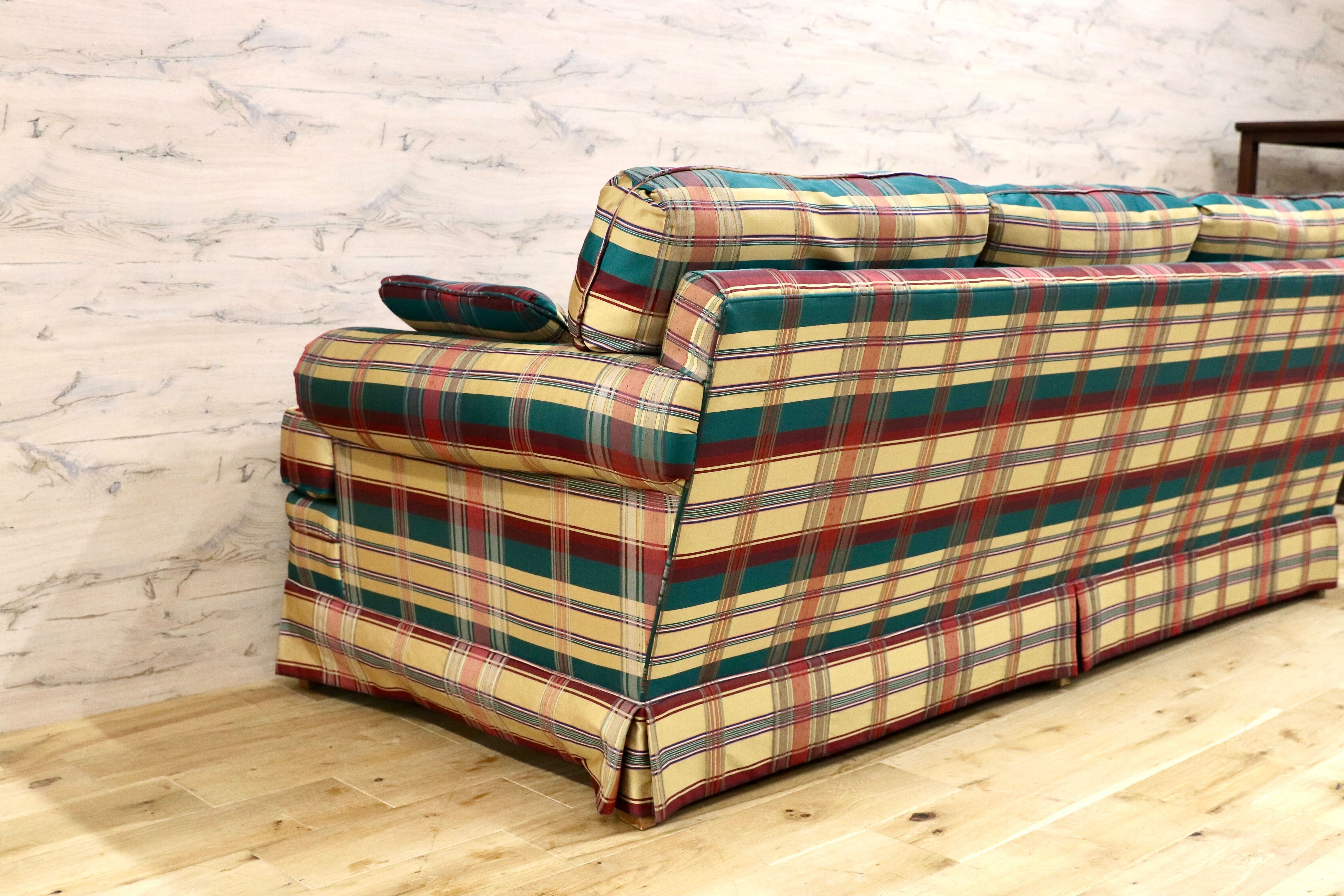 GMJH4○Heritage Furniture / ヘリテージファニチャー スリーパー タータンチェック アメリカンクラシック トラディショナル ヴィンテージ
