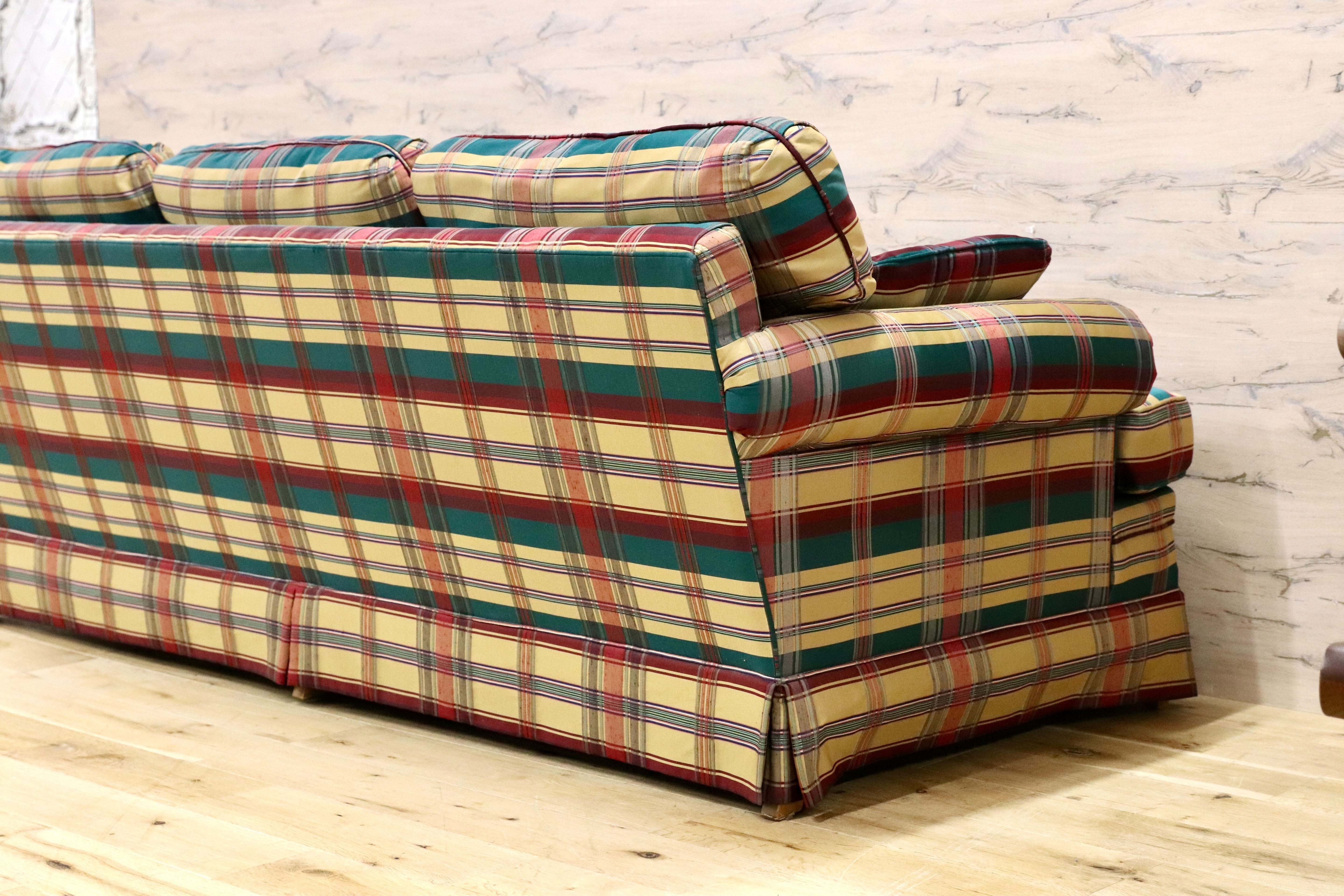 GMJH4○Heritage Furniture / ヘリテージファニチャー スリーパー タータンチェック アメリカンクラシック トラディショナル ヴィンテージ