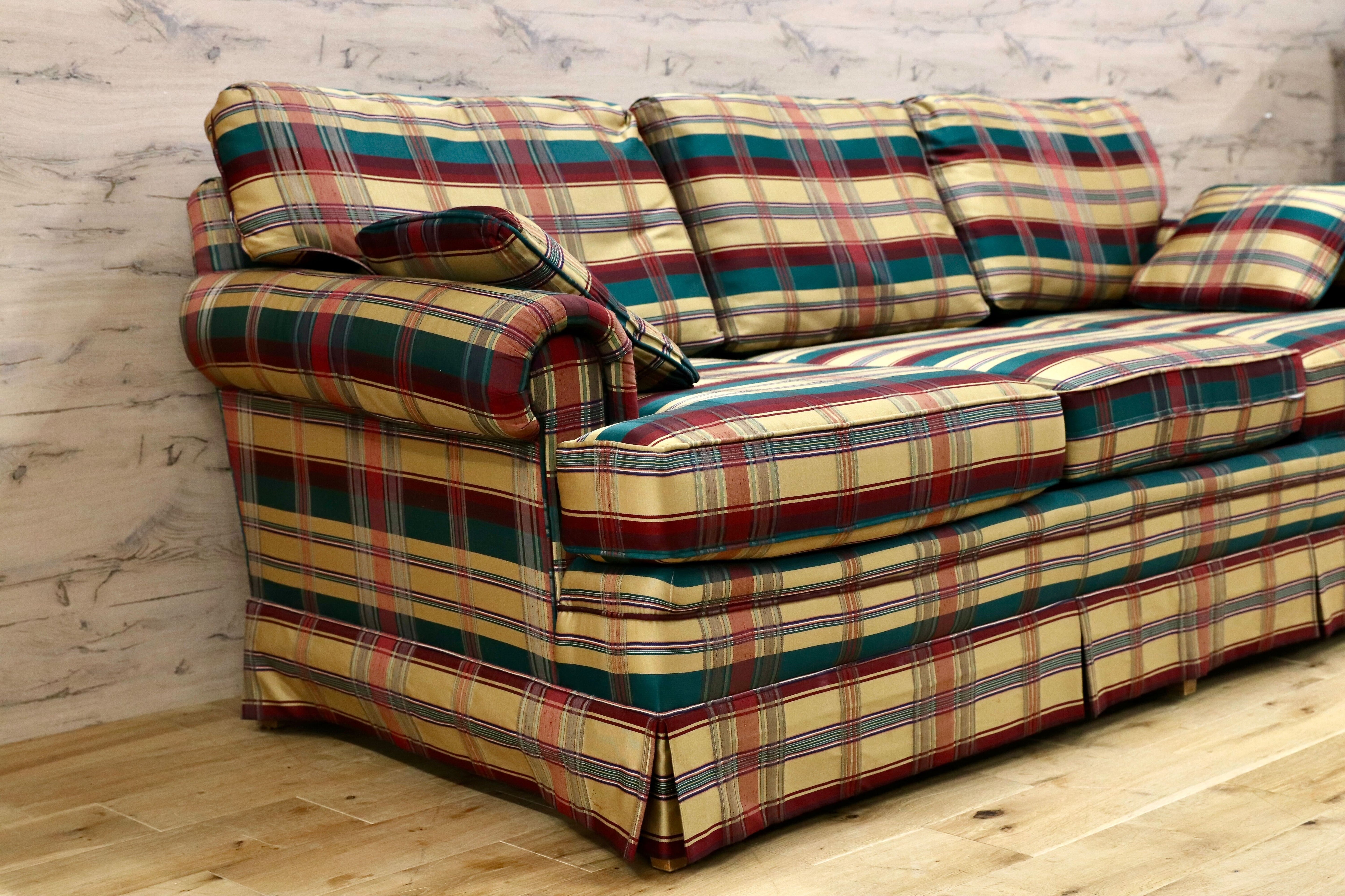 GMJH4○Heritage Furniture / ヘリテージファニチャー スリーパー タータンチェック アメリカンクラシック トラディショナル ヴィンテージ