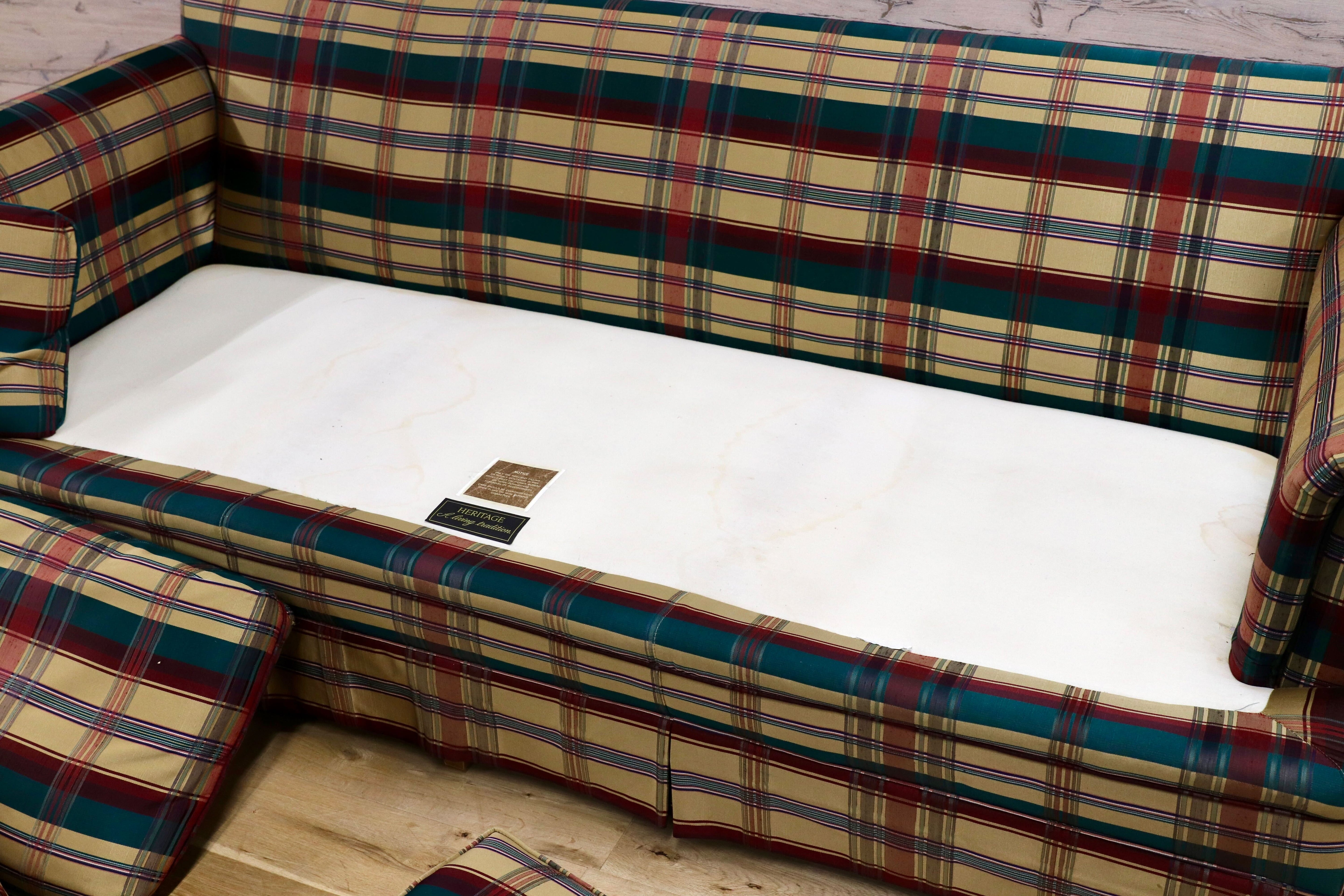 GMJH4○Heritage Furniture / ヘリテージファニチャー スリーパー タータンチェック アメリカンクラシック トラディショナル ヴィンテージ