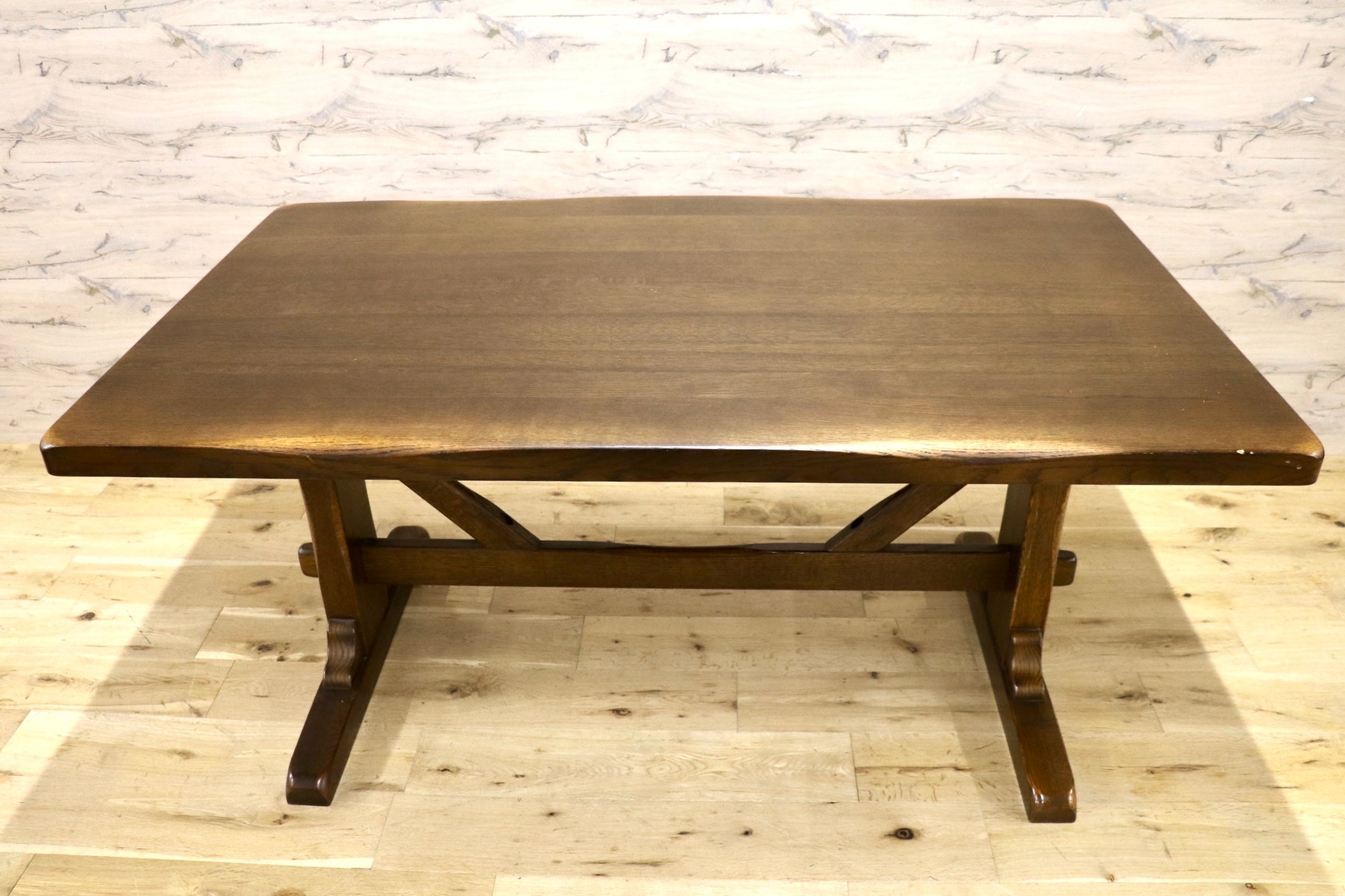 GMJK207○柏木工 / KASHIWA ウィルダネス WILDERNESS ダイニングテーブル 楢無垢材 レトロ カントリー 飛騨家具 約30万