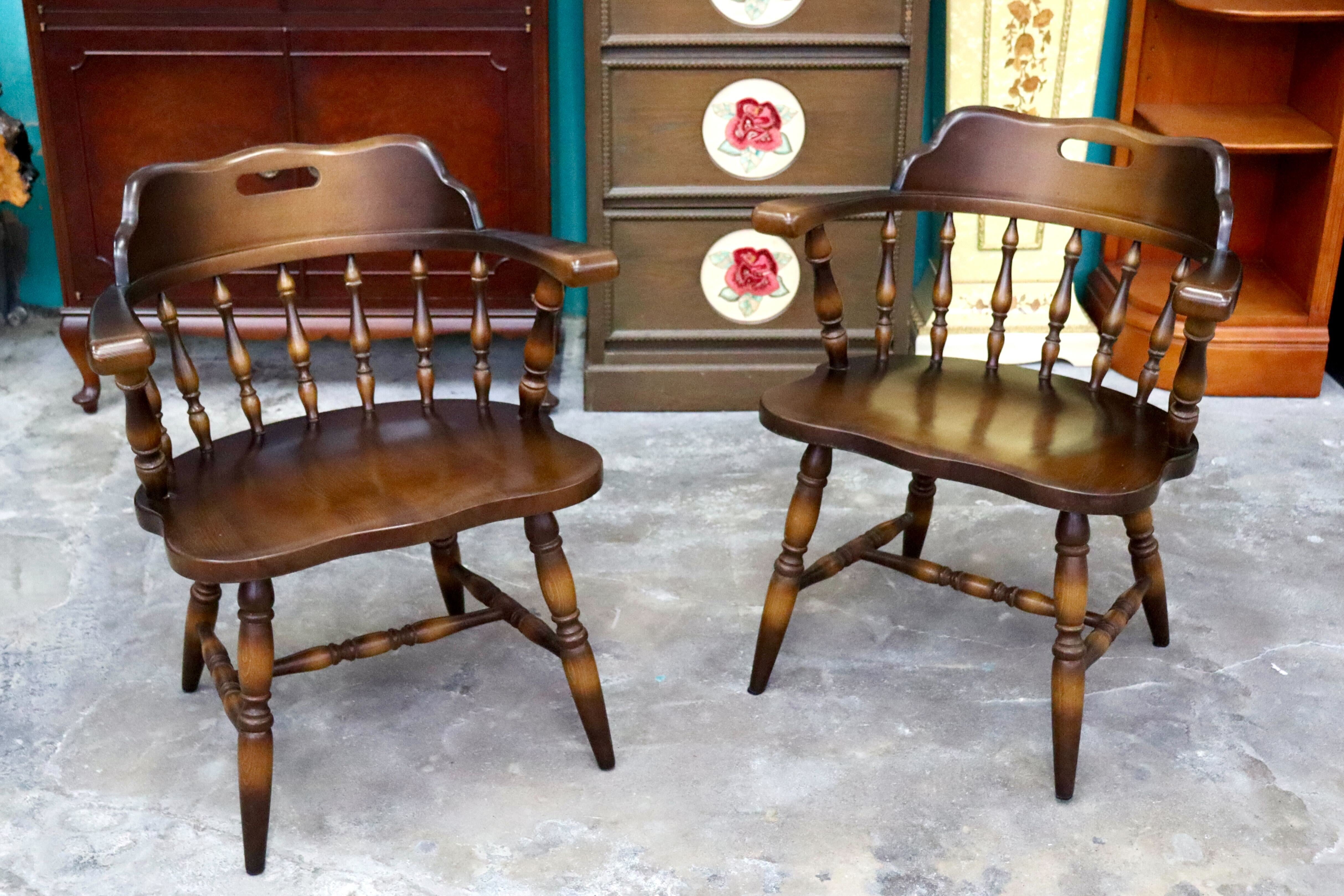 GMIH317B○飛騨産業 / HIDA キツツキ ウィンザーチェア ダイニングチェア 椅子 2脚セット カントリー レトロ 無垢 国産家具