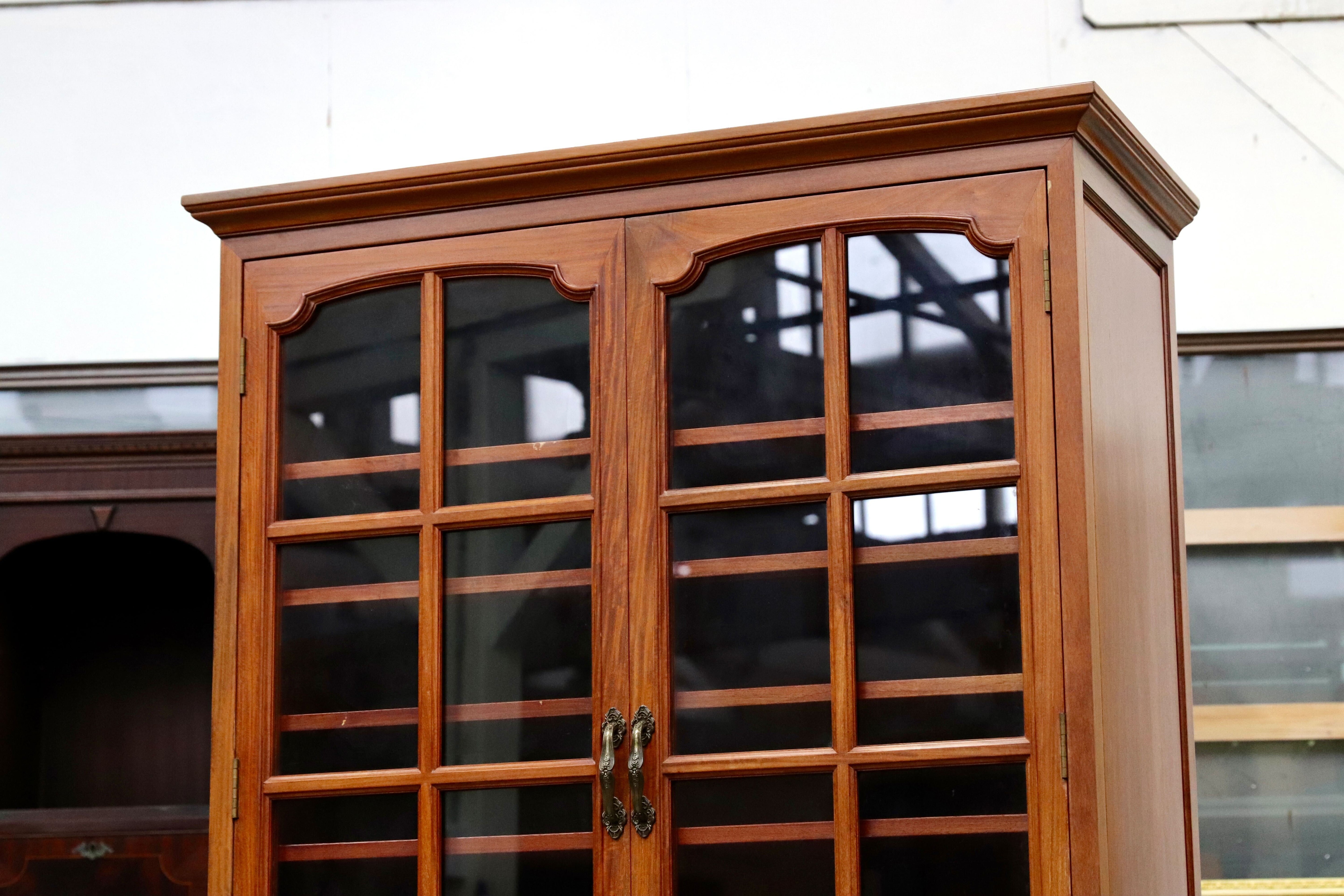 GMIS287○中国美術 唐木家具 高級家具 本棚 書棚 飾り棚 キャビネット ブックキャビネット 書斎 棚 民藝 アンティーク