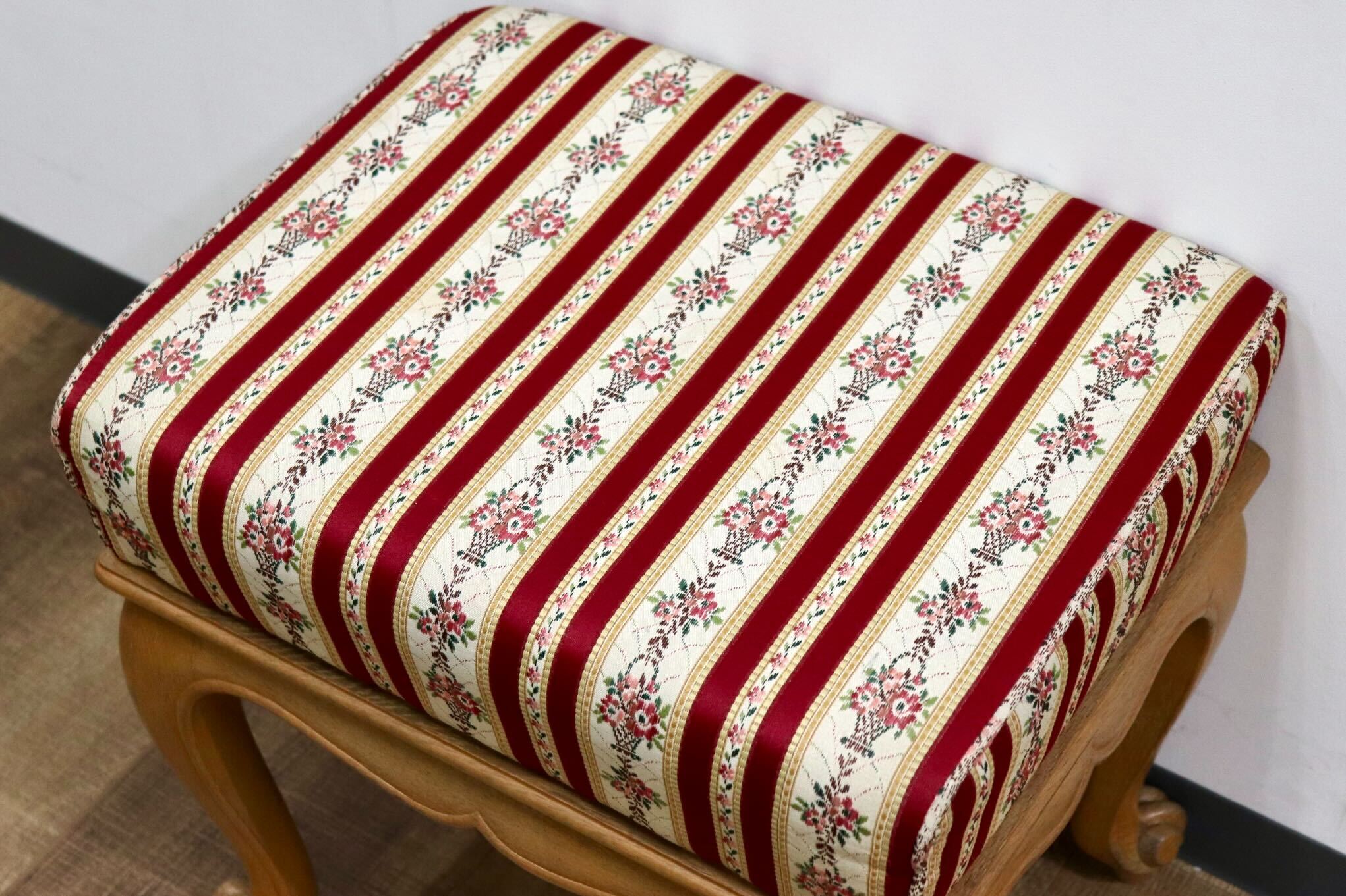 GMHK844○西洋 アンティーク スツール オットマン 猫脚 ファブリック クラシック ヨーロピアン