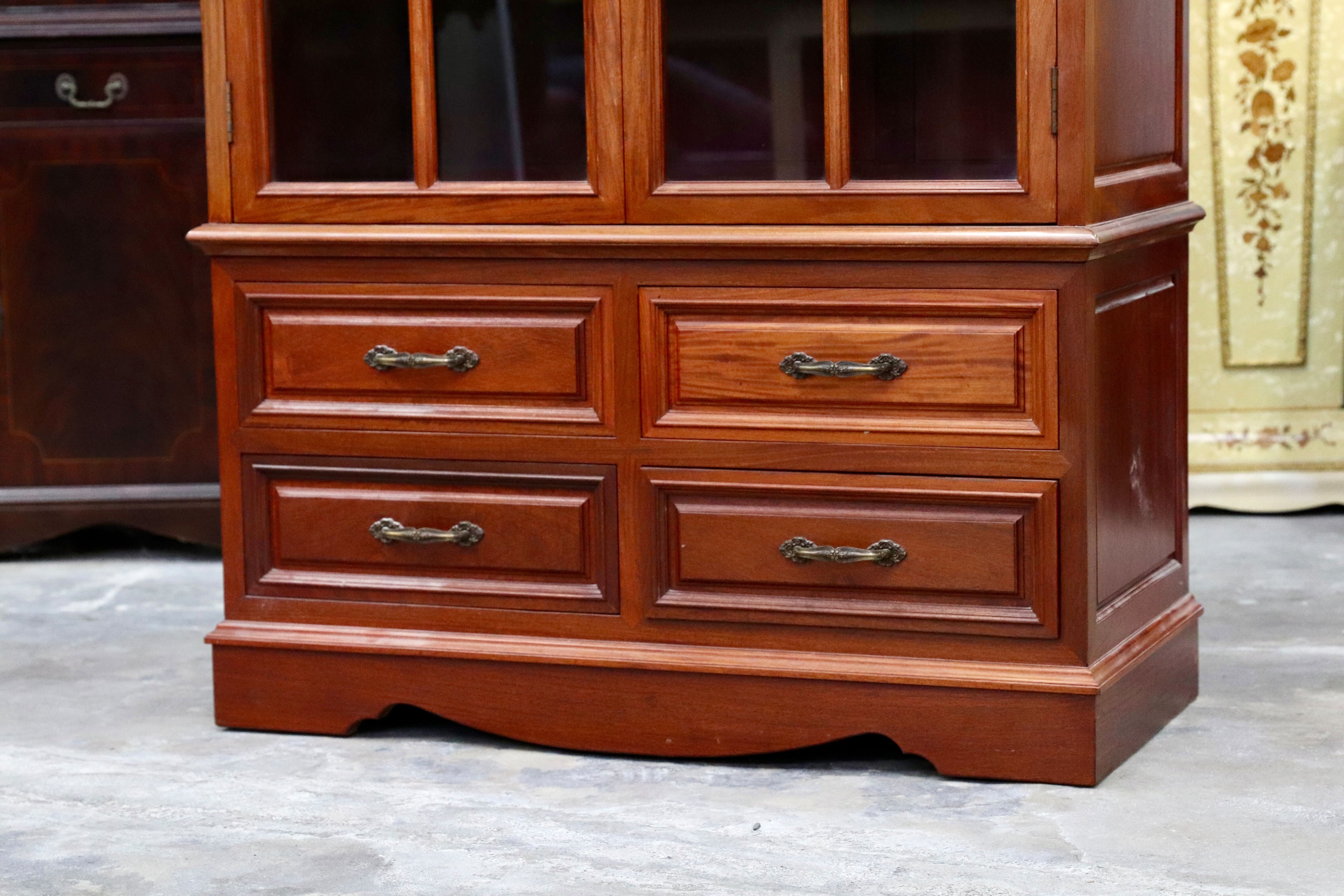 GMIS287○中国美術 唐木家具 高級家具 本棚 書棚 飾り棚 キャビネット ブックキャビネット 書斎 棚 民藝 アンティーク